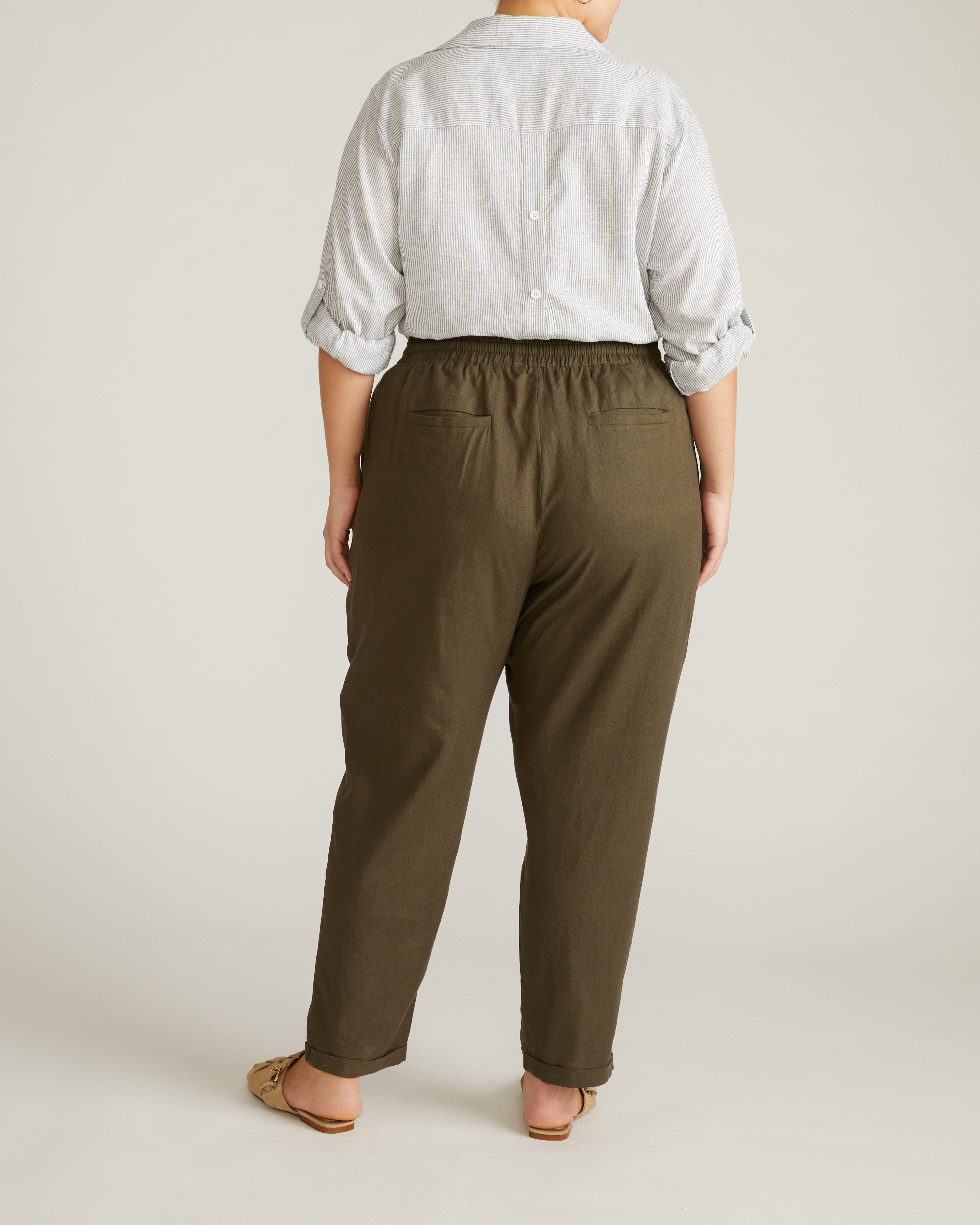 Sayville Linen Blend Drawstring Pant - Camo