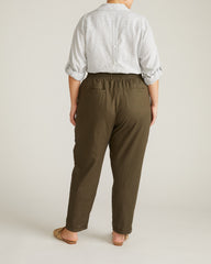 Sayville Linen Blend Drawstring Pant - Camo