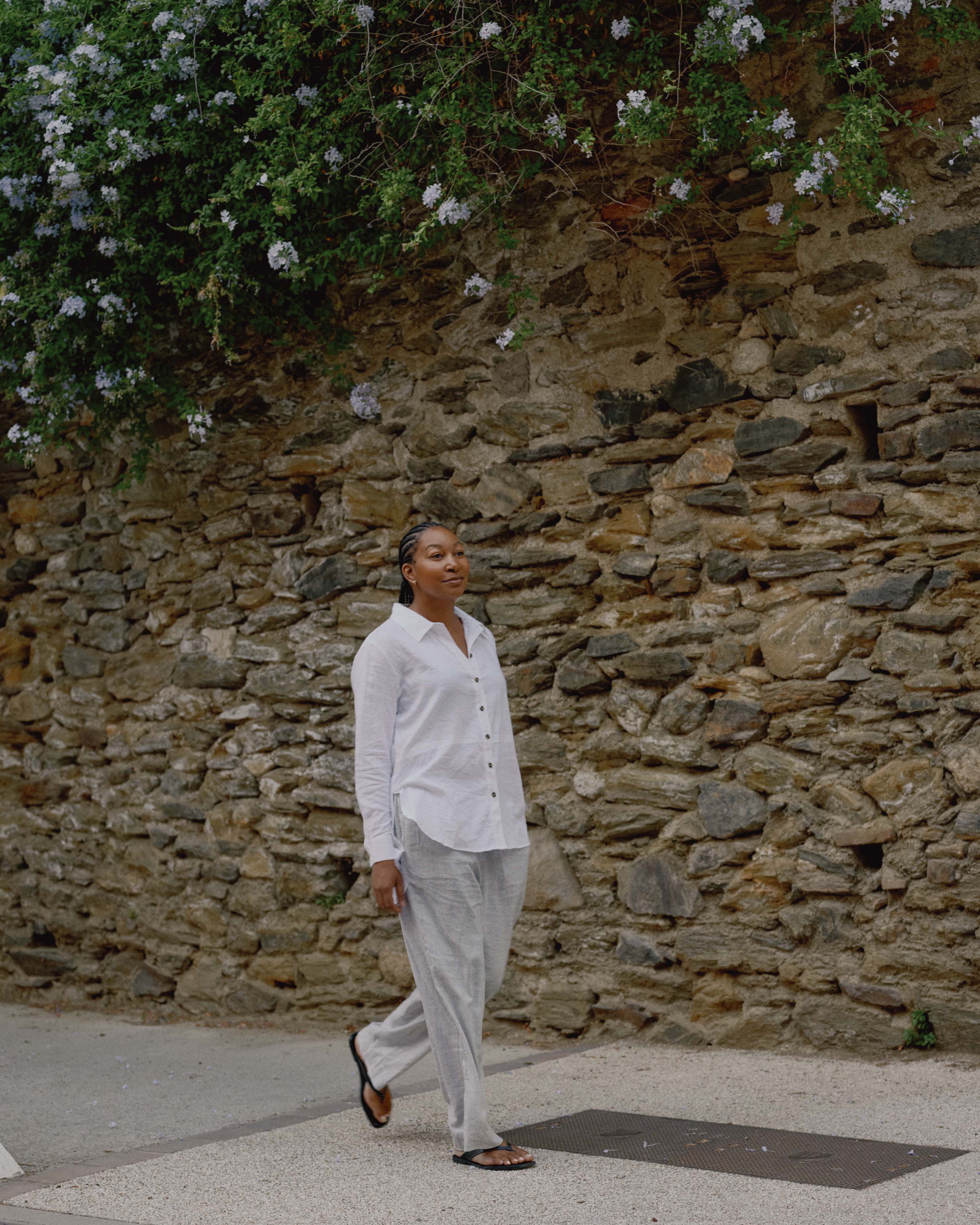 Dawn Linen Blend Hi Low Tunic - White