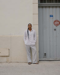 Dawn Linen Blend Hi Low Tunic - White