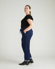 ComfortDenim Drawstring Jeans - Dark Indigo