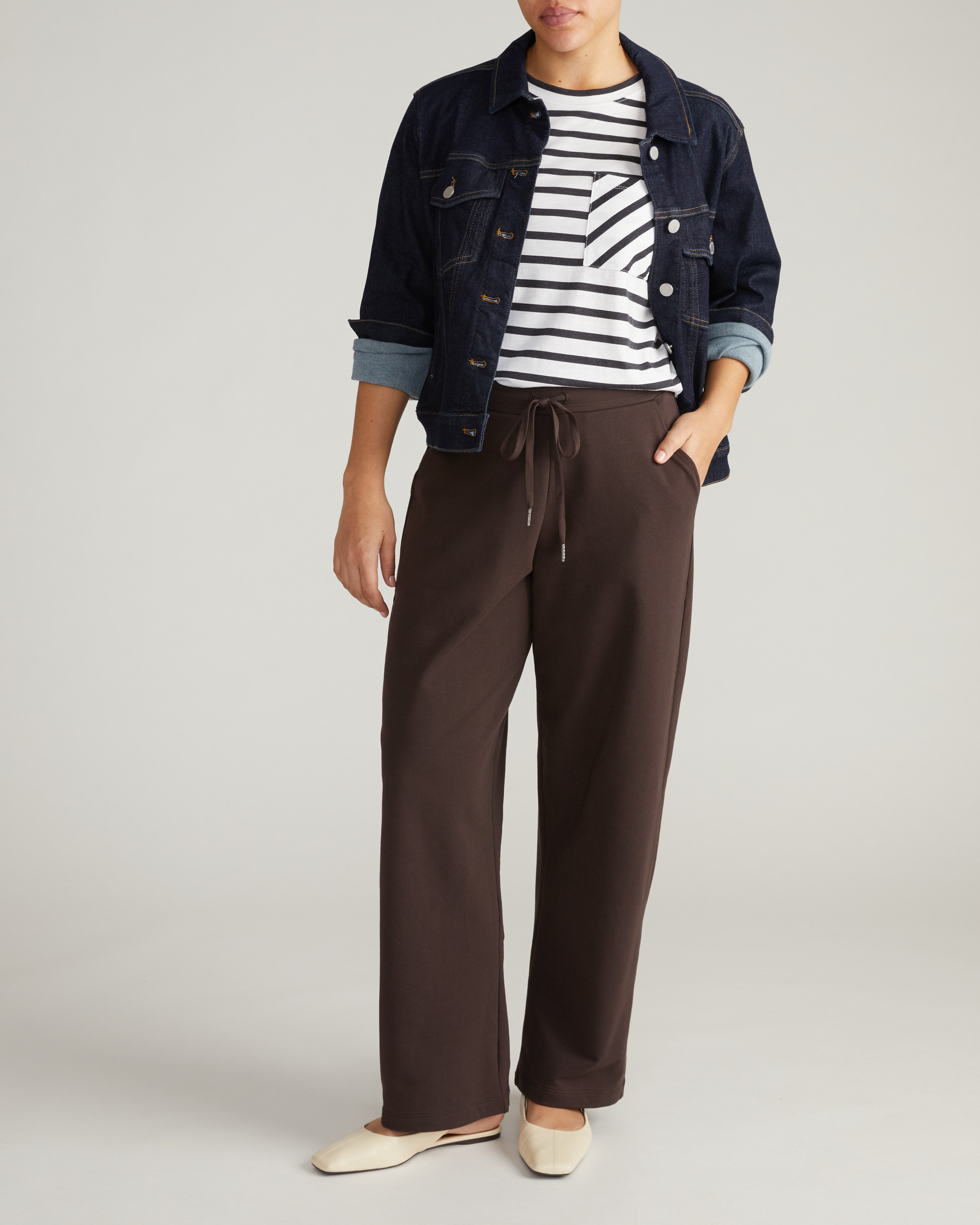 Straight Leg French Terry Sweatpants - Deep Brown