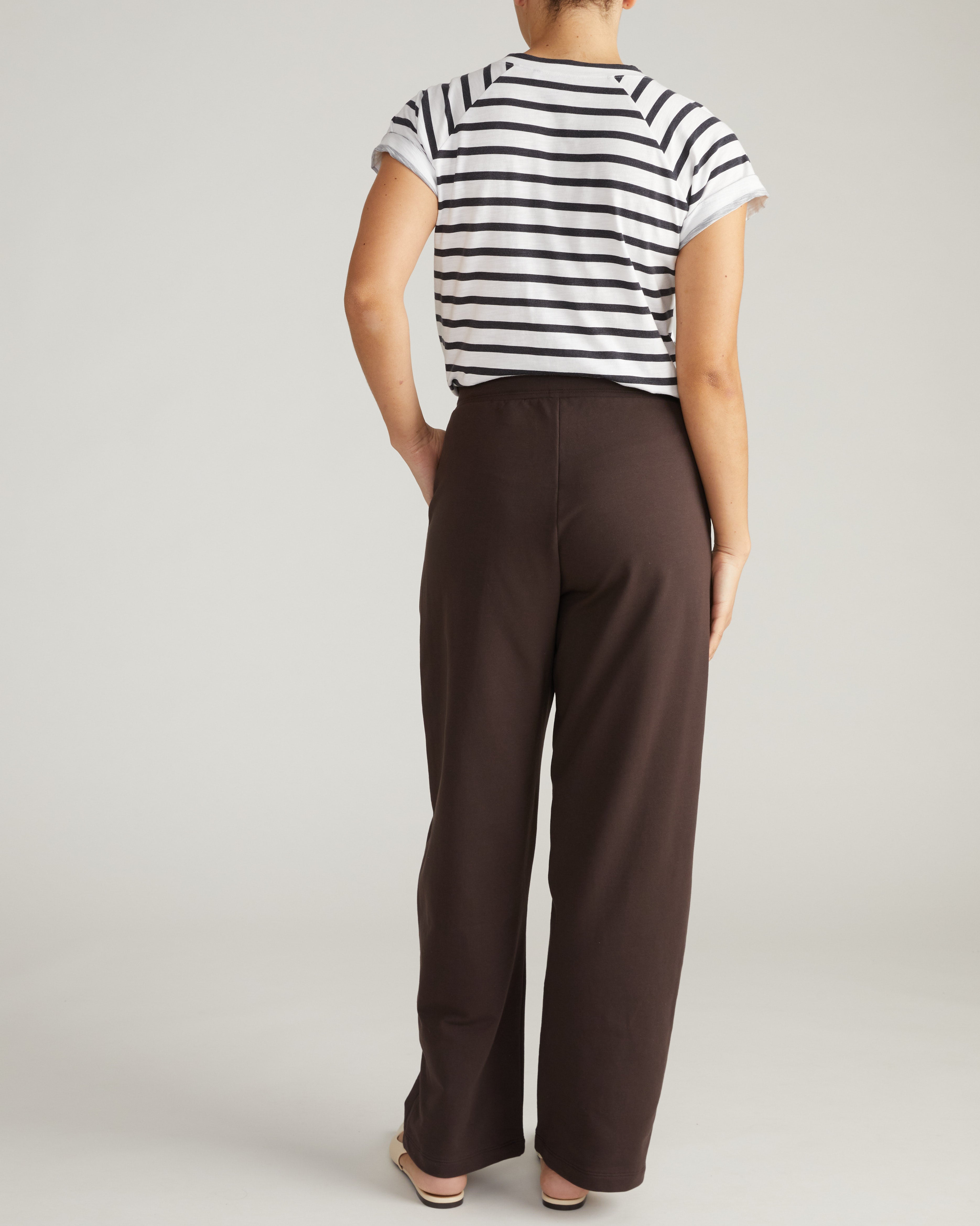 Straight Leg French Terry Sweatpants - Deep Brown