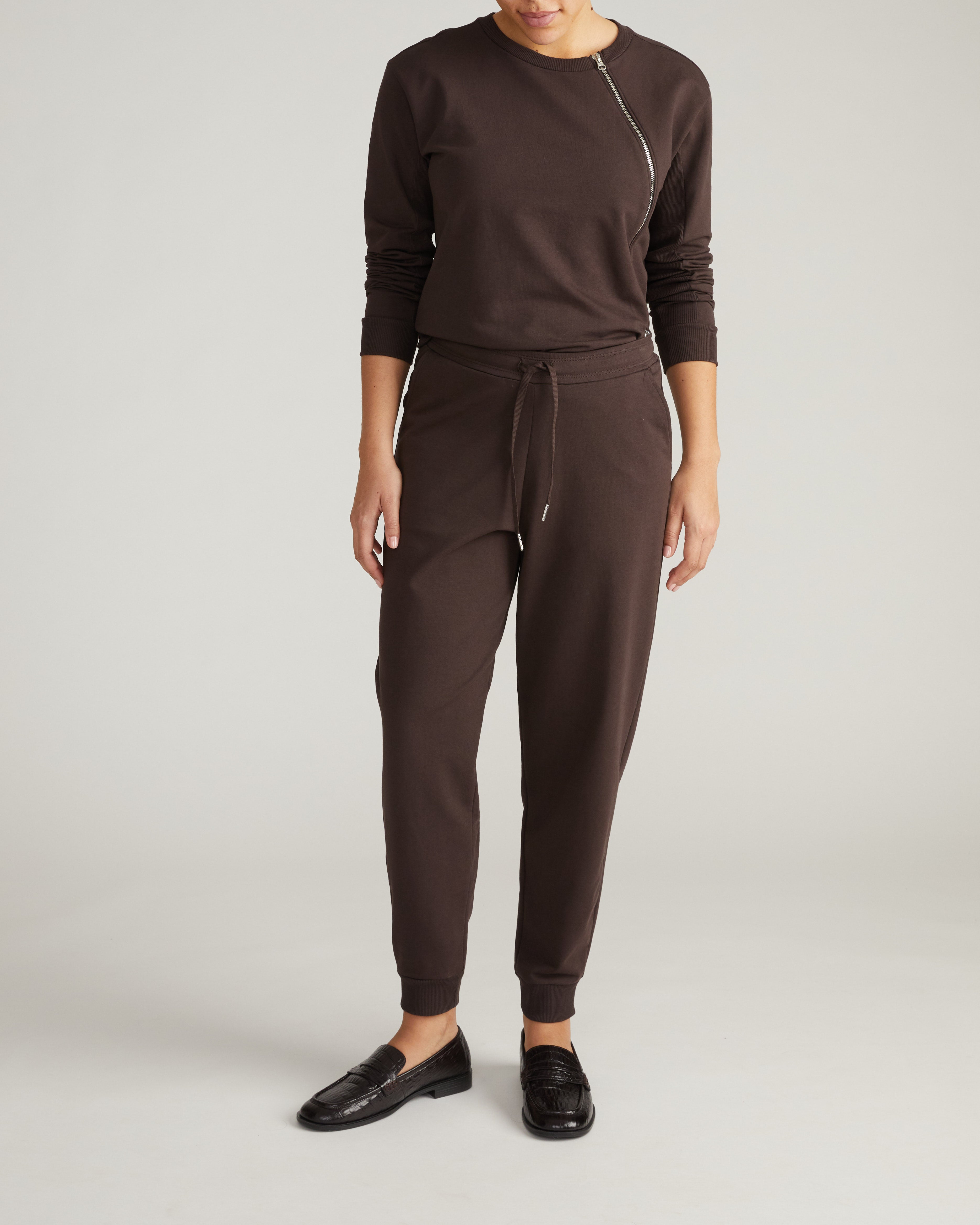 Selma French Terry Jogger - Deep Brown