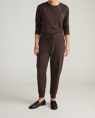 Selma French Terry Jogger - Deep Brown