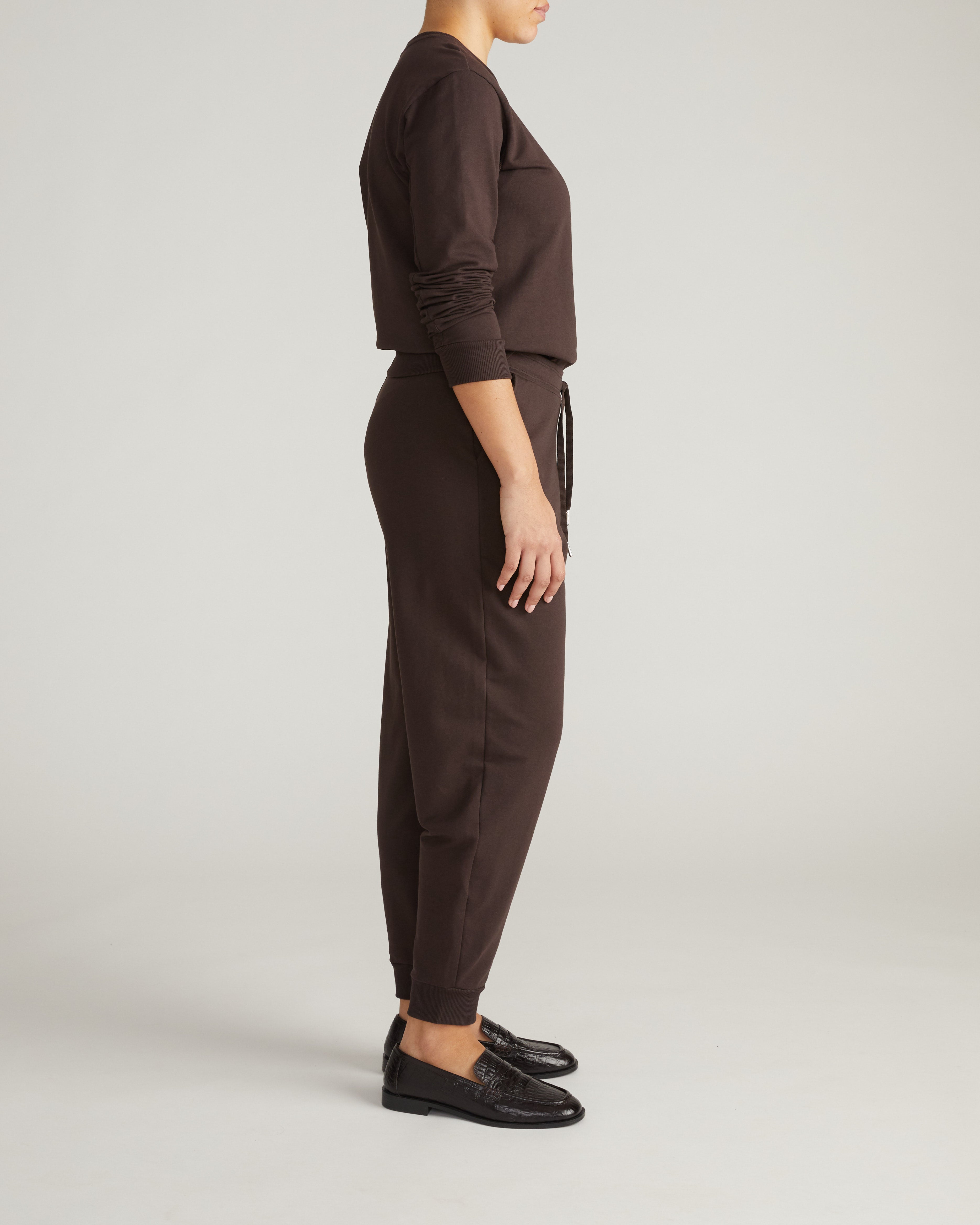 Selma French Terry Jogger - Deep Brown