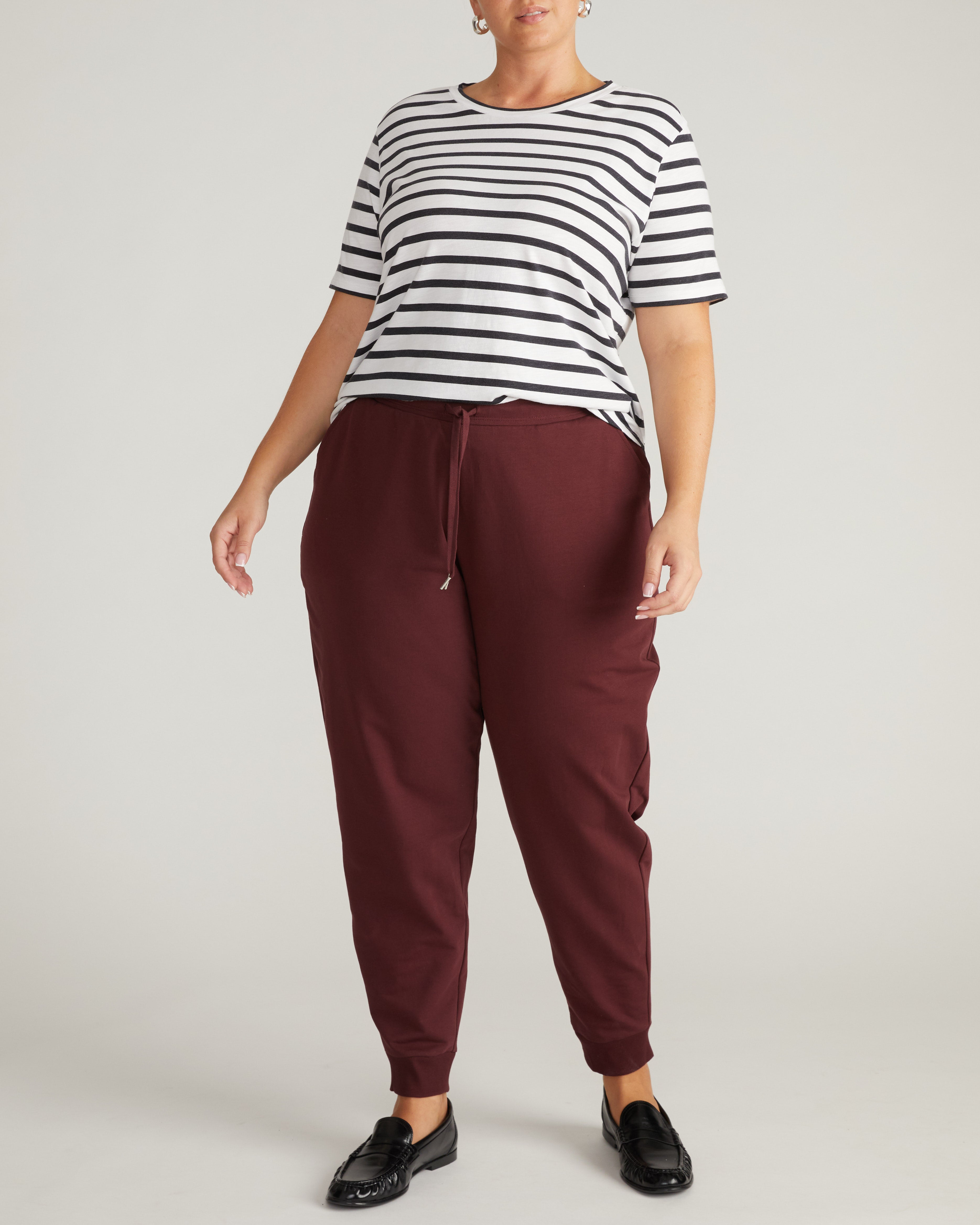 Selma French Terry Jogger - Black Cherry