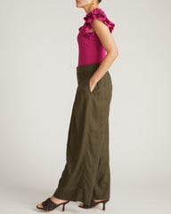 Marley Wide Leg Linen Blend Pants - Camo