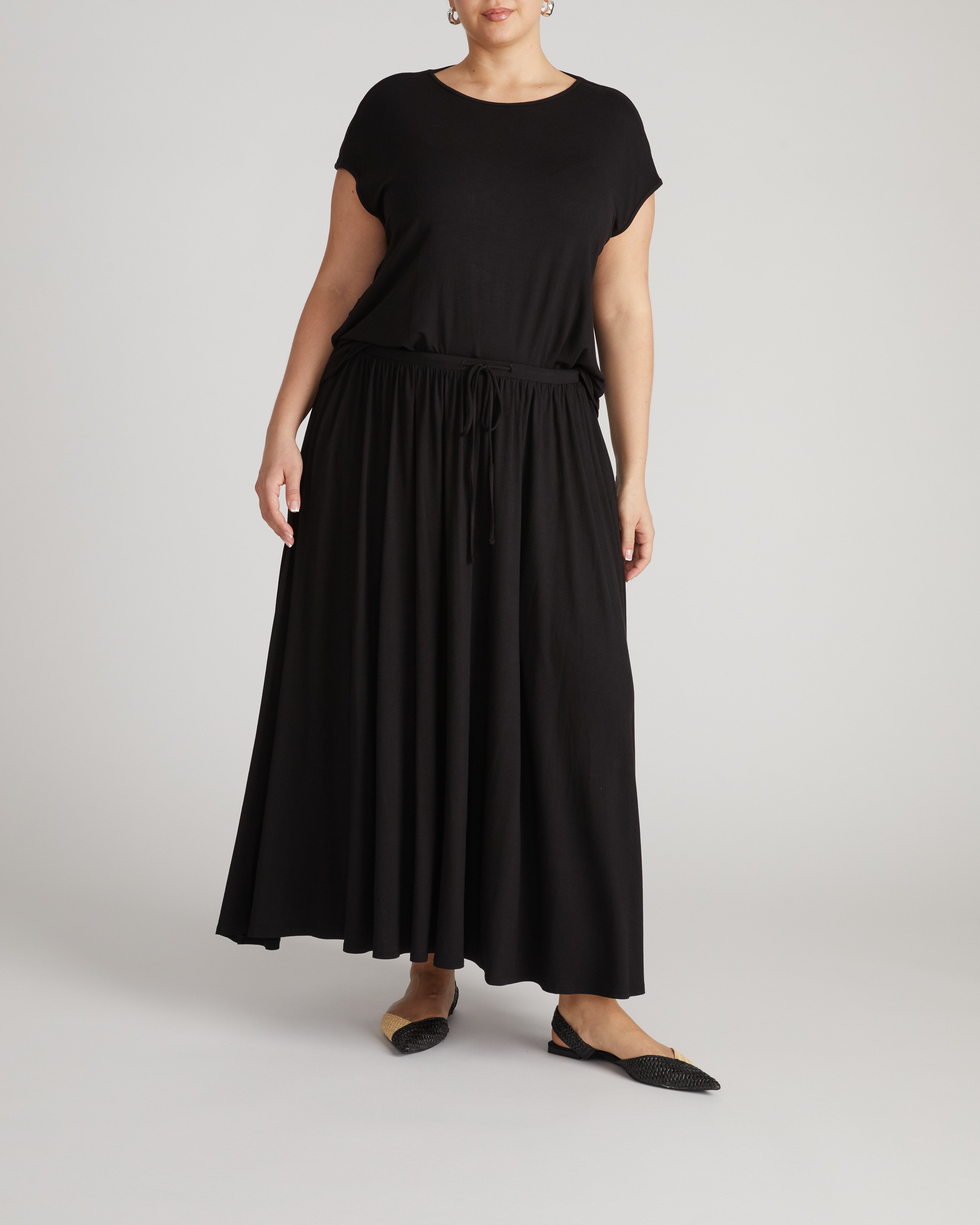 Tessa Liquid Jersey Skirt - Black