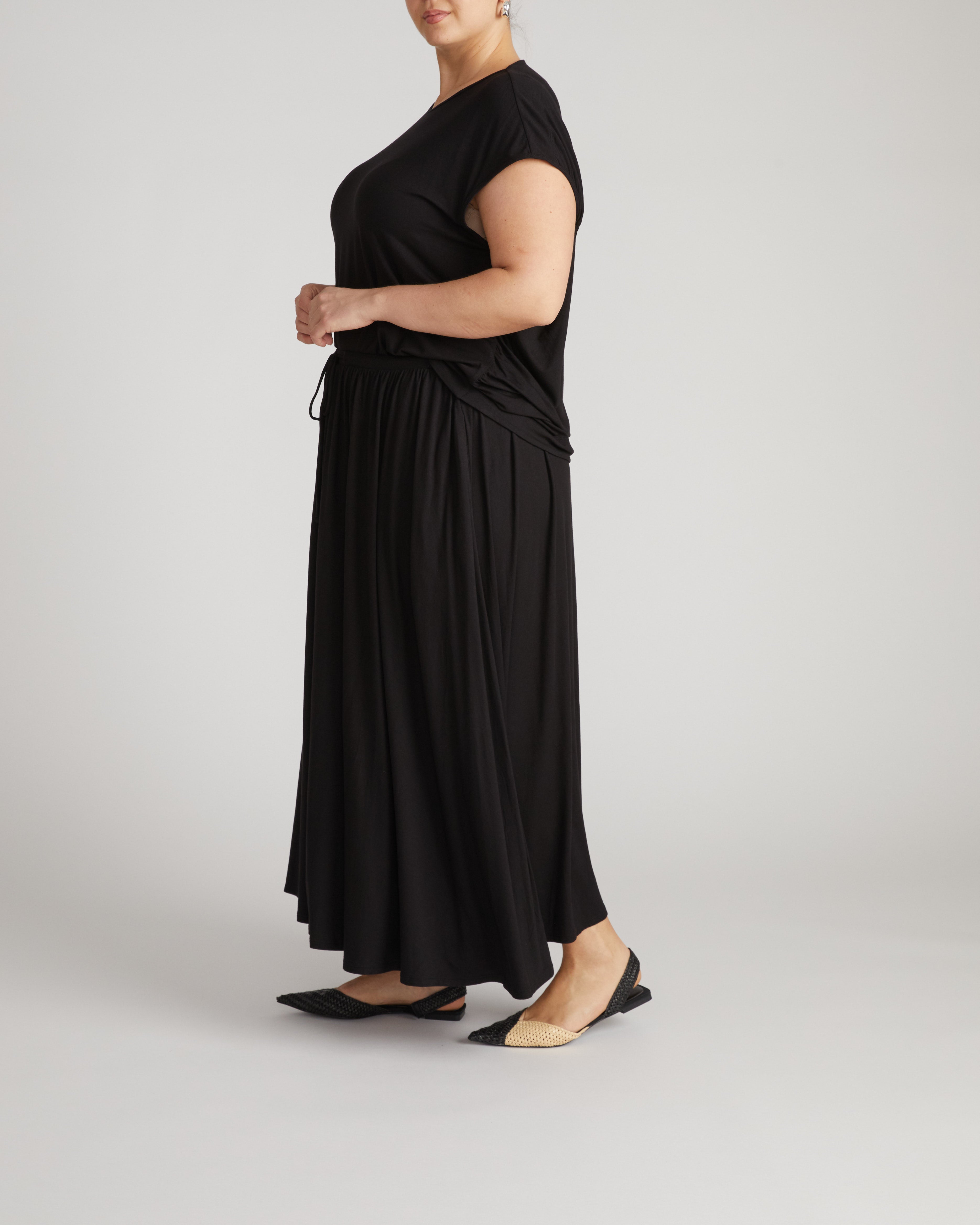 Tessa Liquid Jersey Skirt - Black