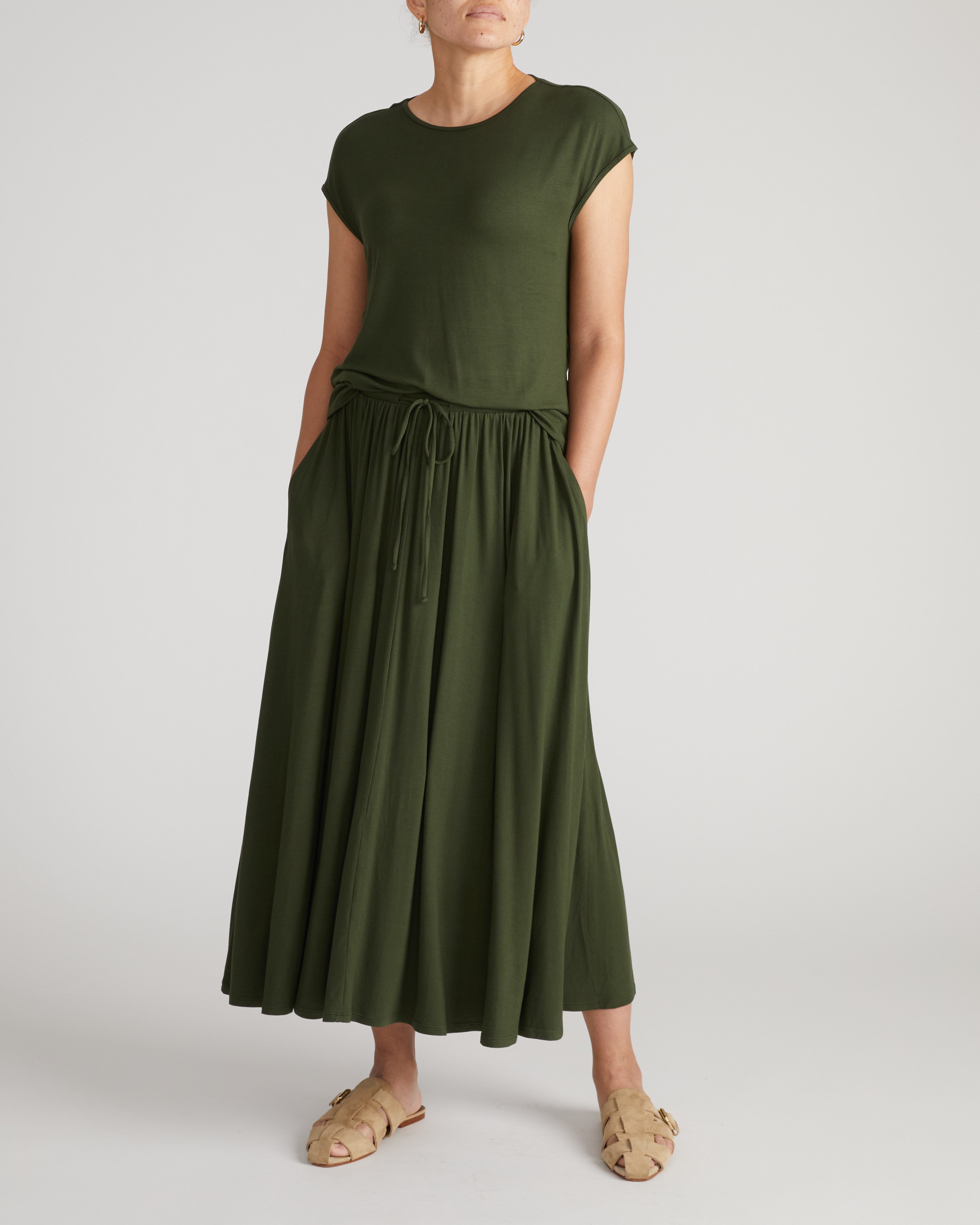 Tessa Liquid Jersey Skirt - Coratina Green