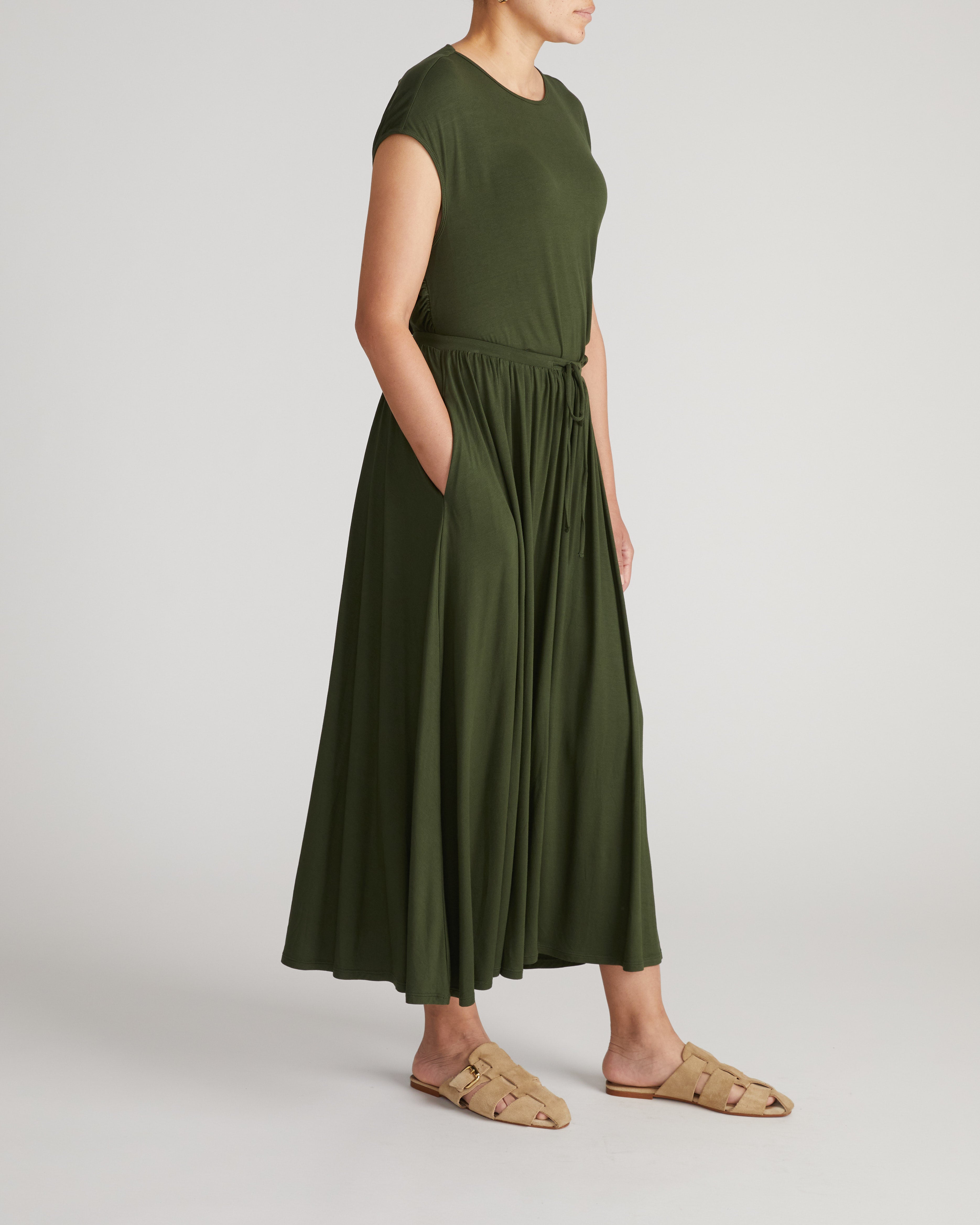 Tessa Liquid Jersey Skirt - Coratina Green