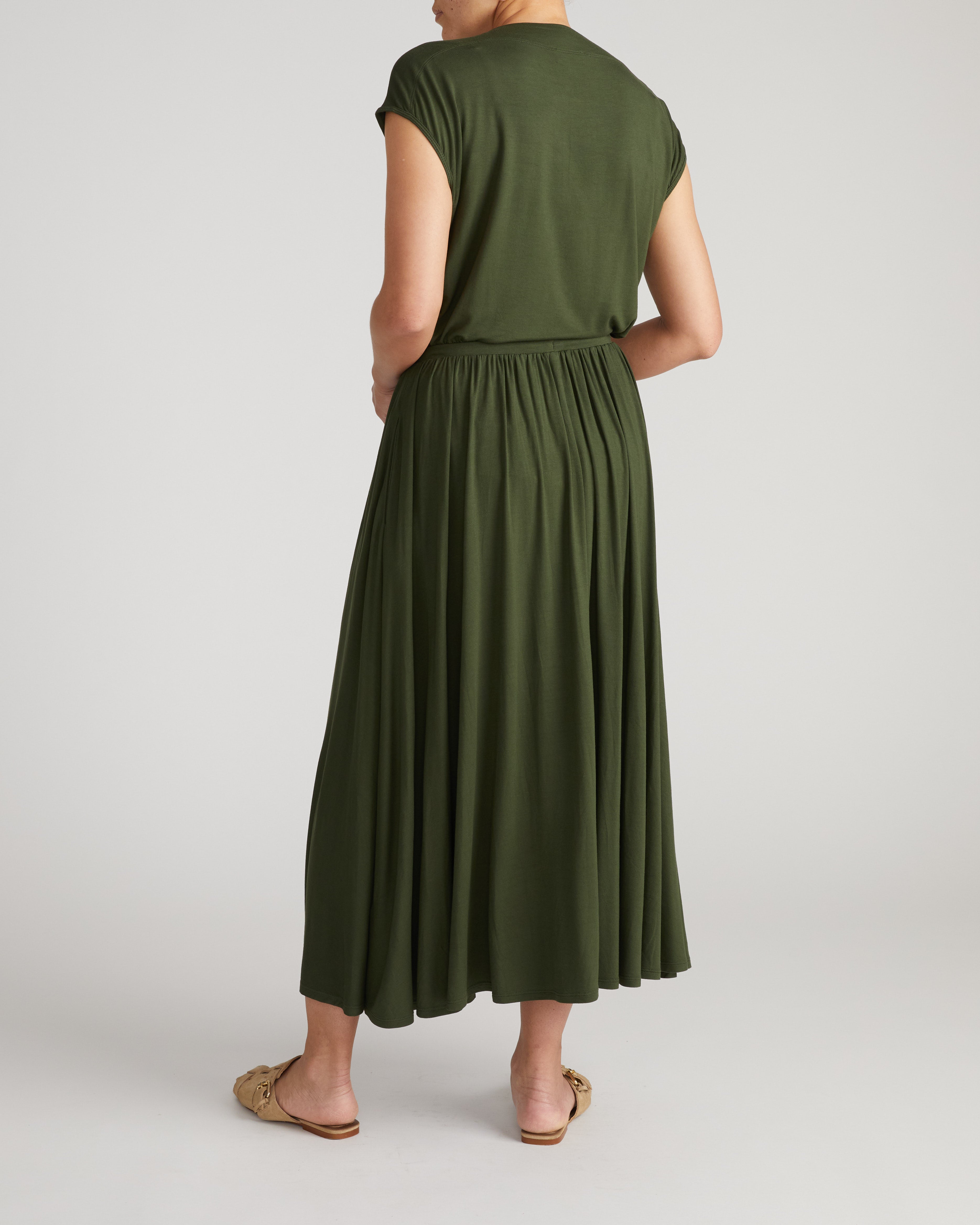 Tessa Liquid Jersey Skirt - Coratina Green