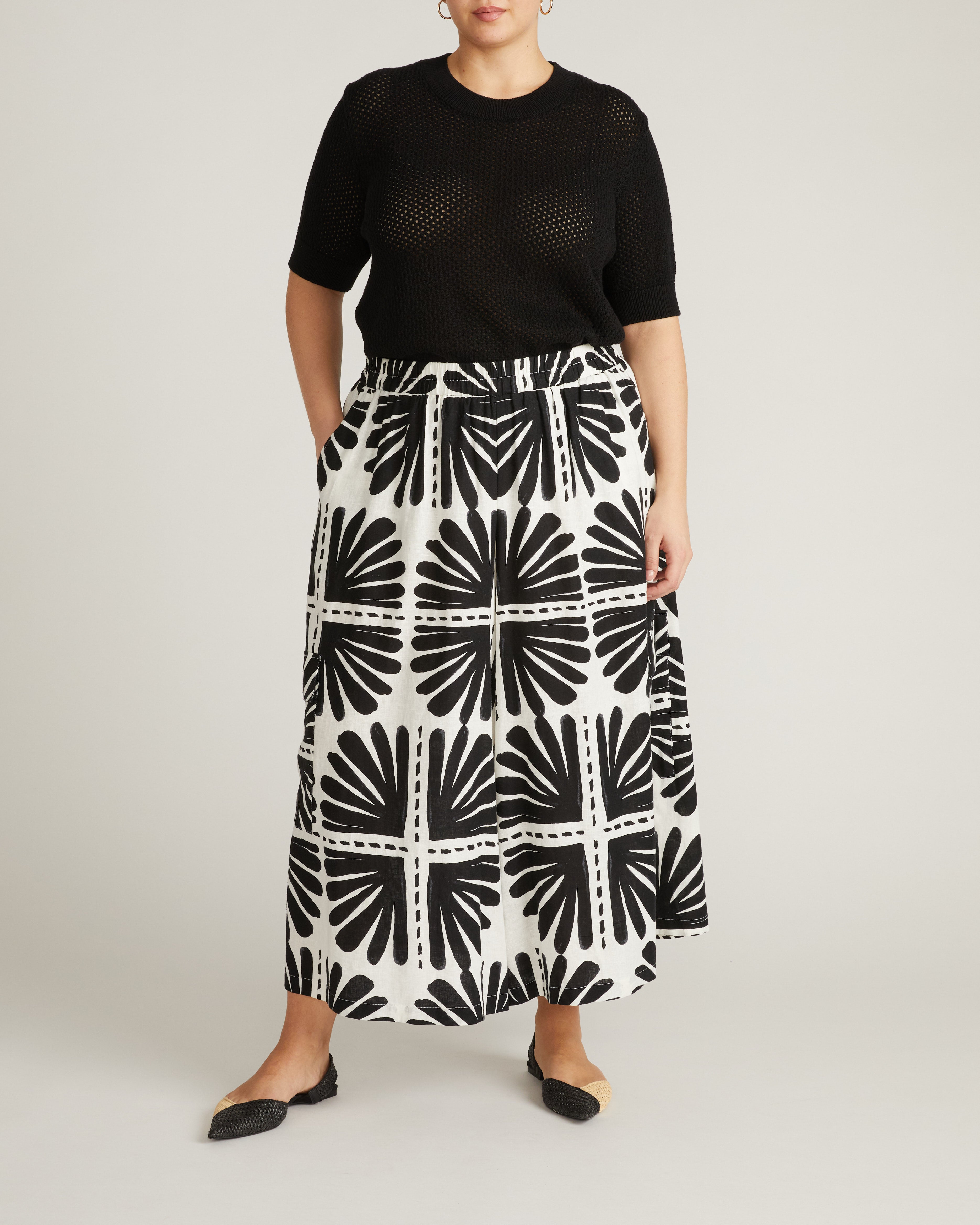Rosie Pointelle Sweater Top - Black