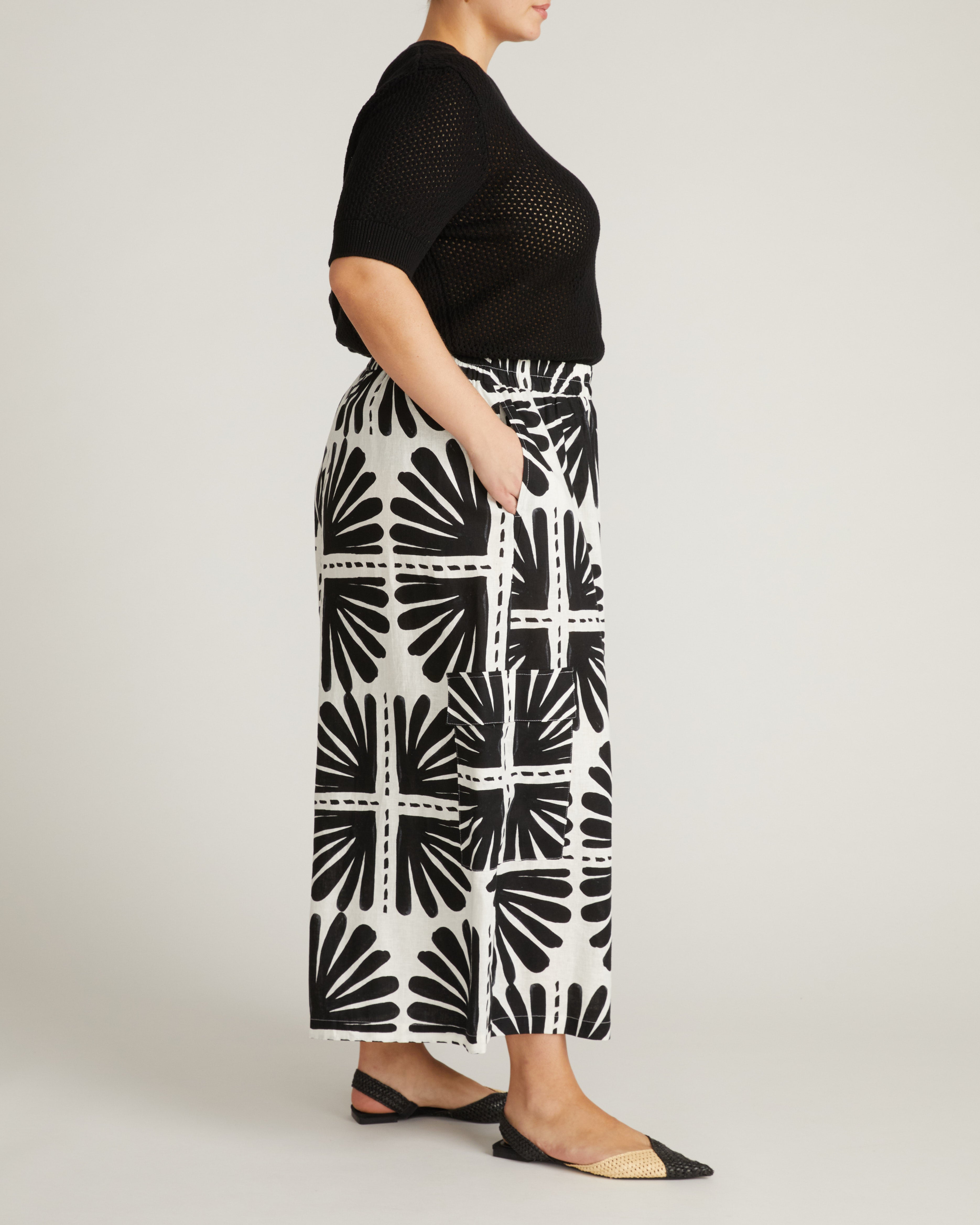 Rosie Pointelle Sweater Top - Black