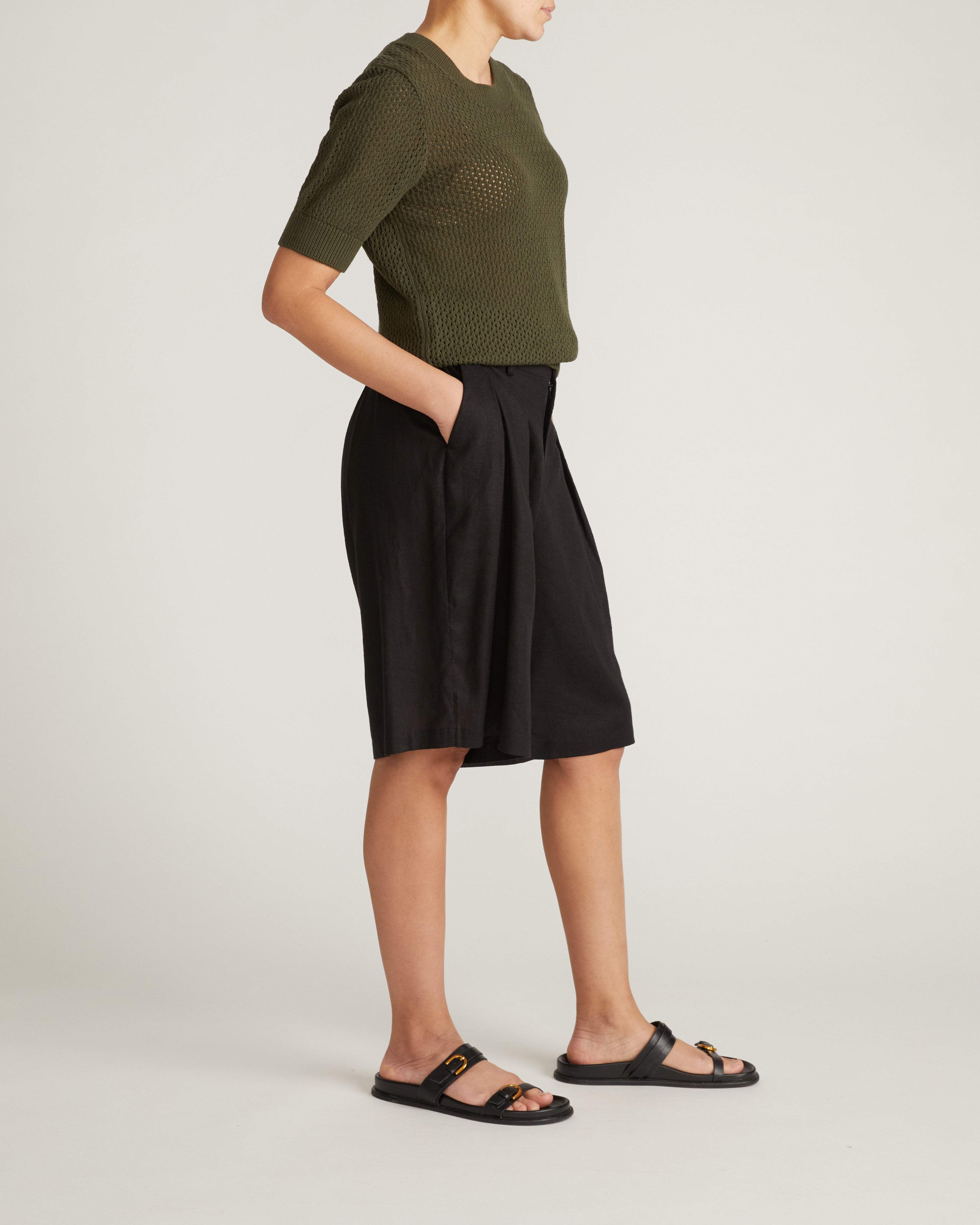 Rosie Pointelle Sweater Top - Camo