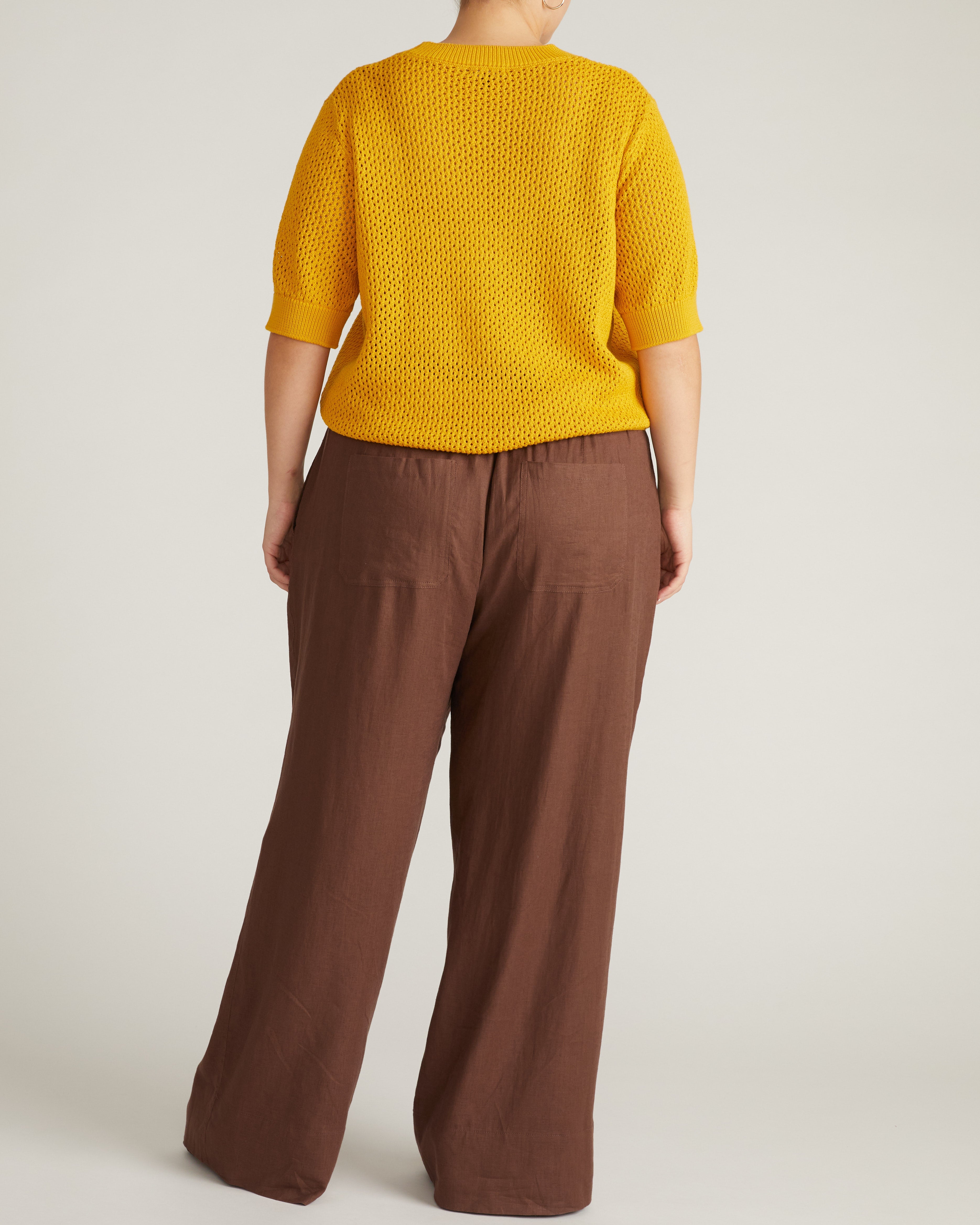 Rosie Pointelle Sweater Top - Goldenrod