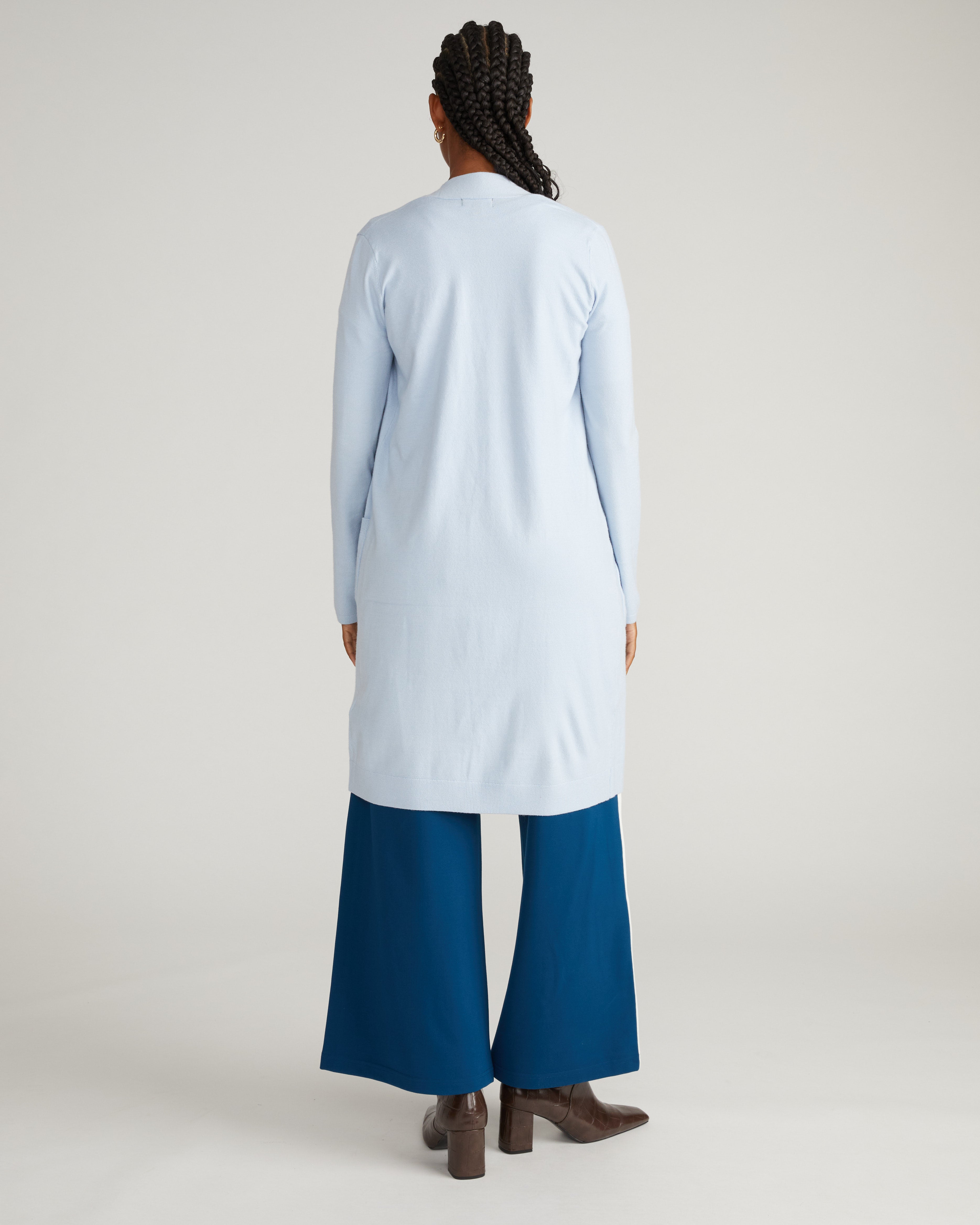 Savvy Double Knit Duster - Silver Blue