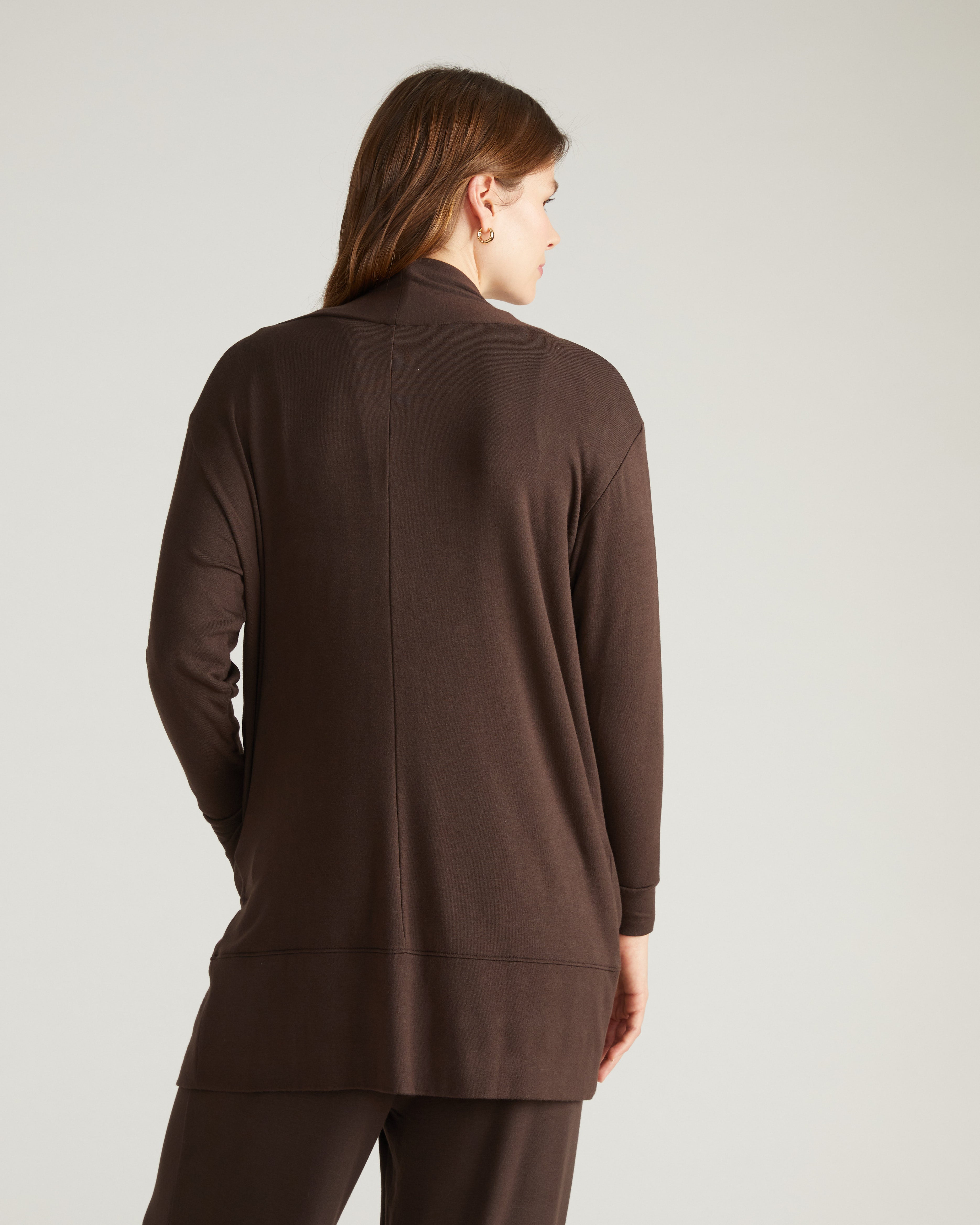 TravelKnit Minimalist Cardigan - Espresso