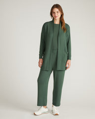 TravelKnit Minimalist Cardigan - Conifer