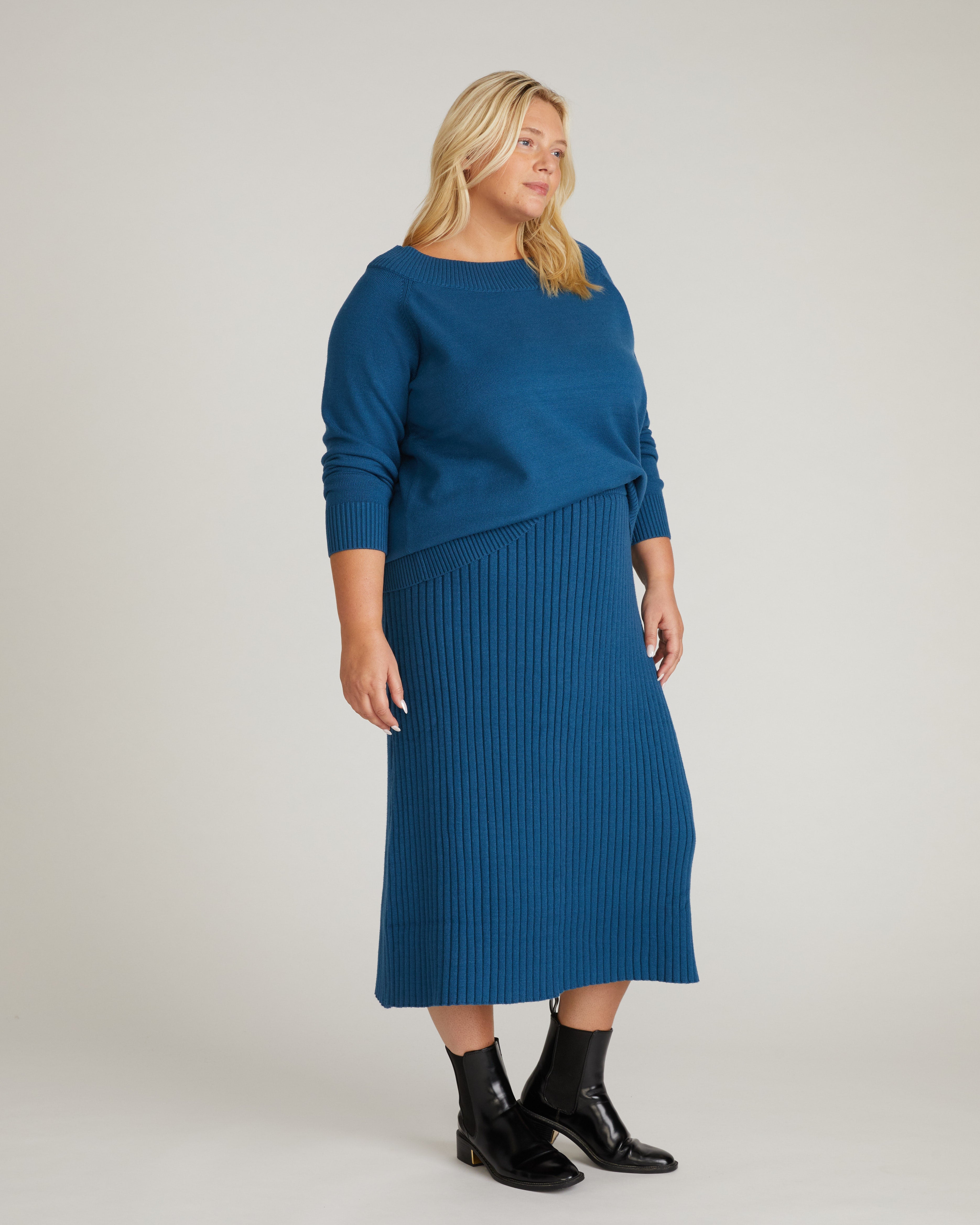 Noomi Cold Shoulder Sweater - Deep Teal