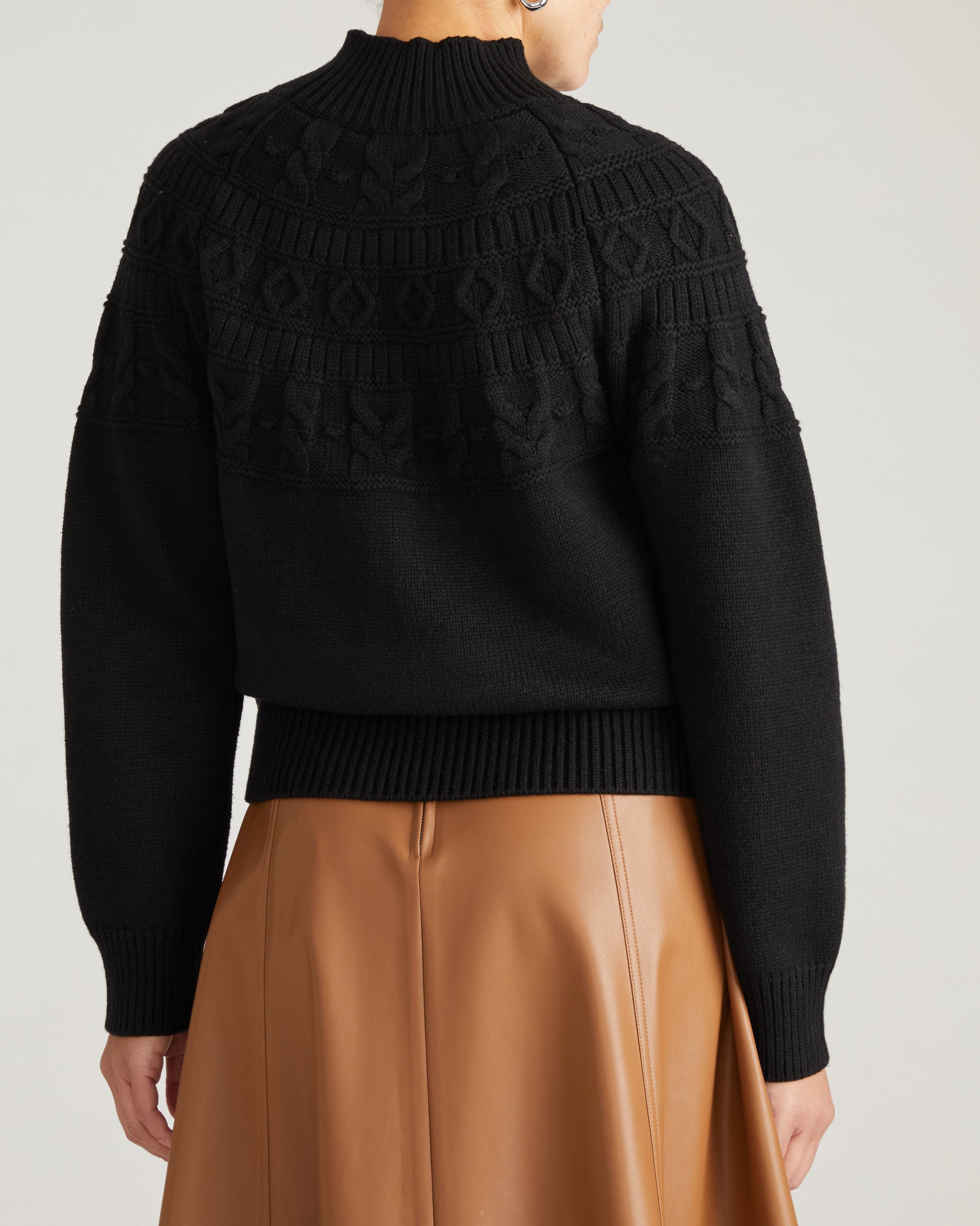 Safiya Cable Knit Sweater - Black