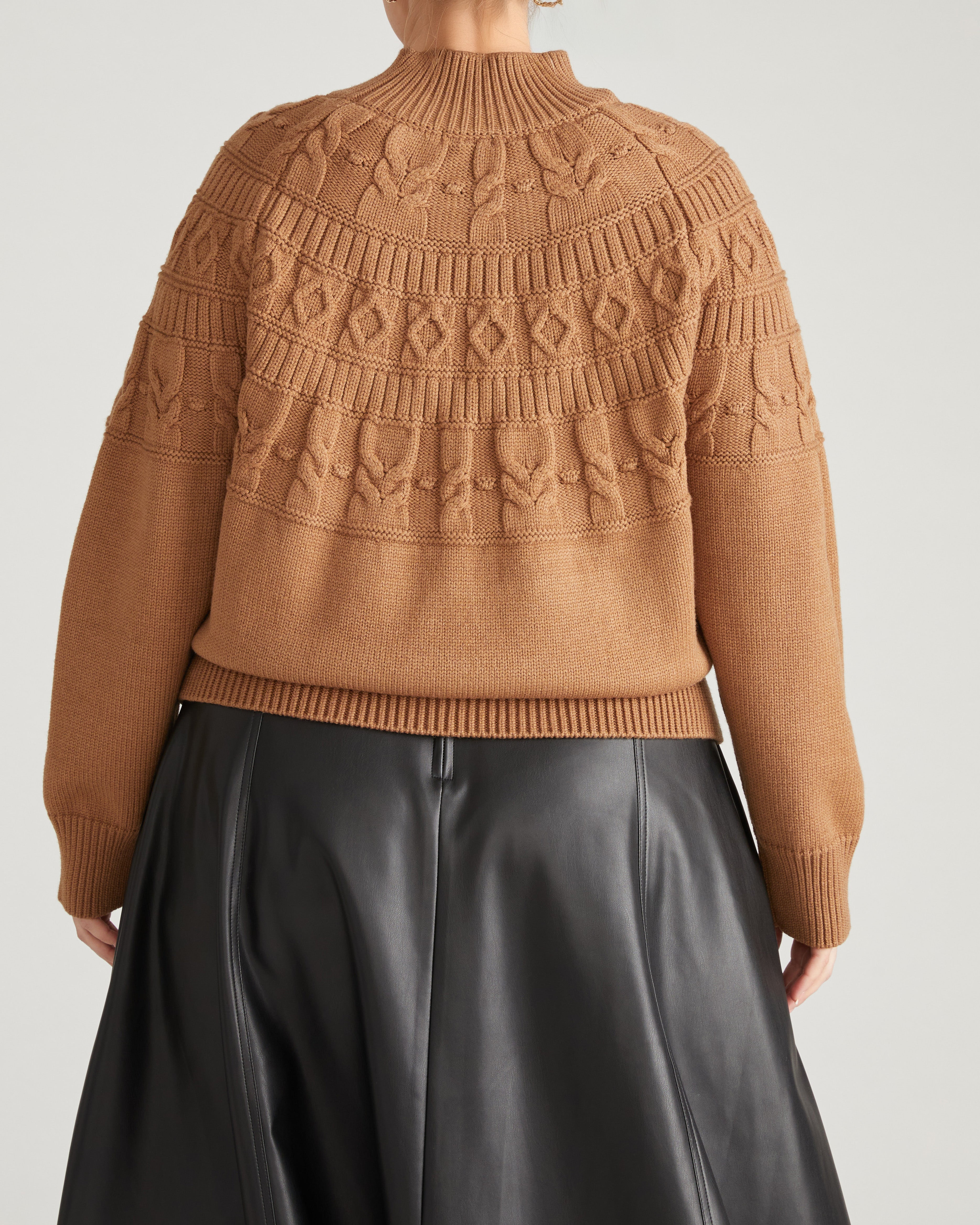 Safiya Cable Knit Sweater - Classic Camel