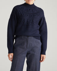 Safiya Cable Knit Sweater - Midnight
