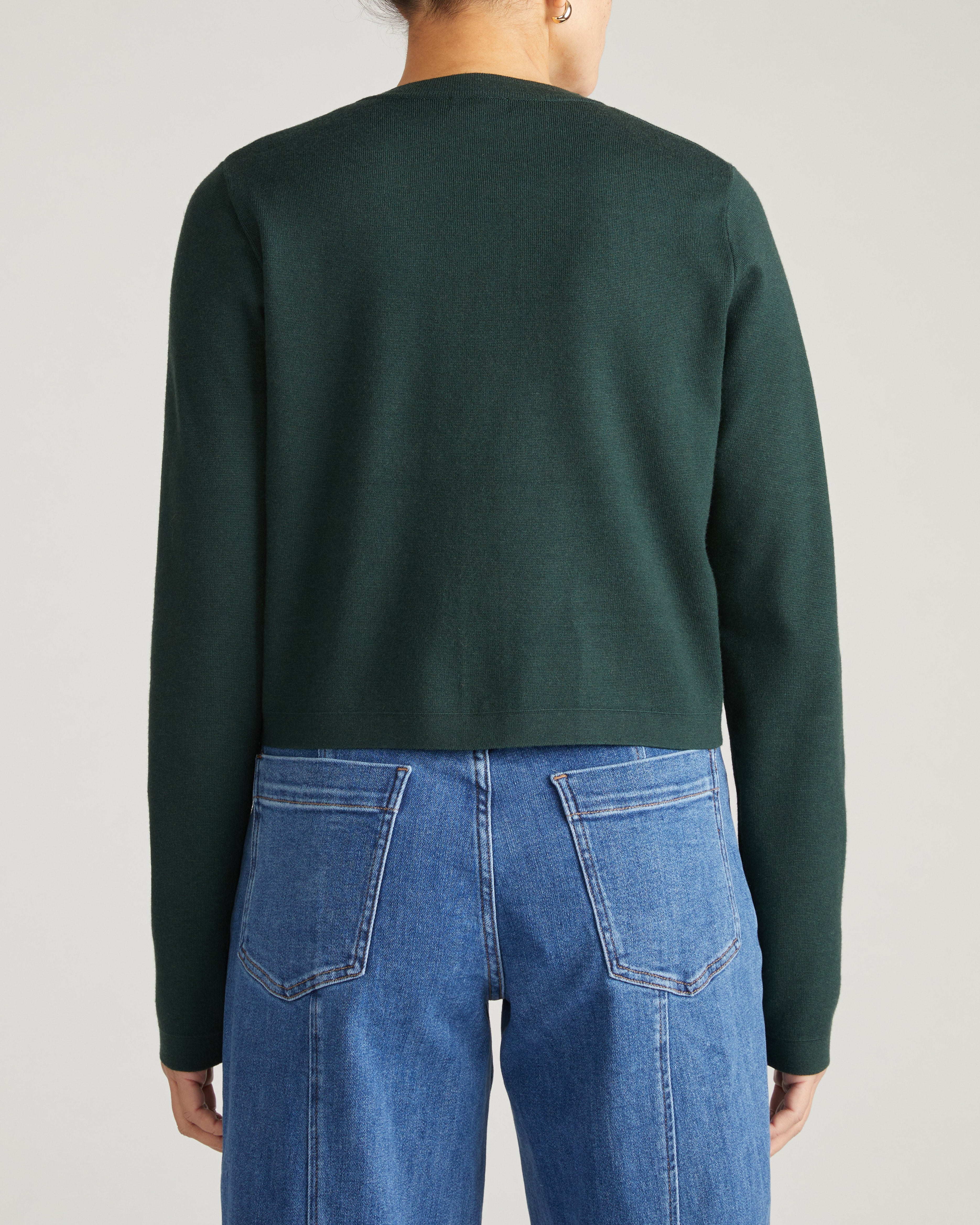 Gabrielle Button-Front Cardigan - Forest Green