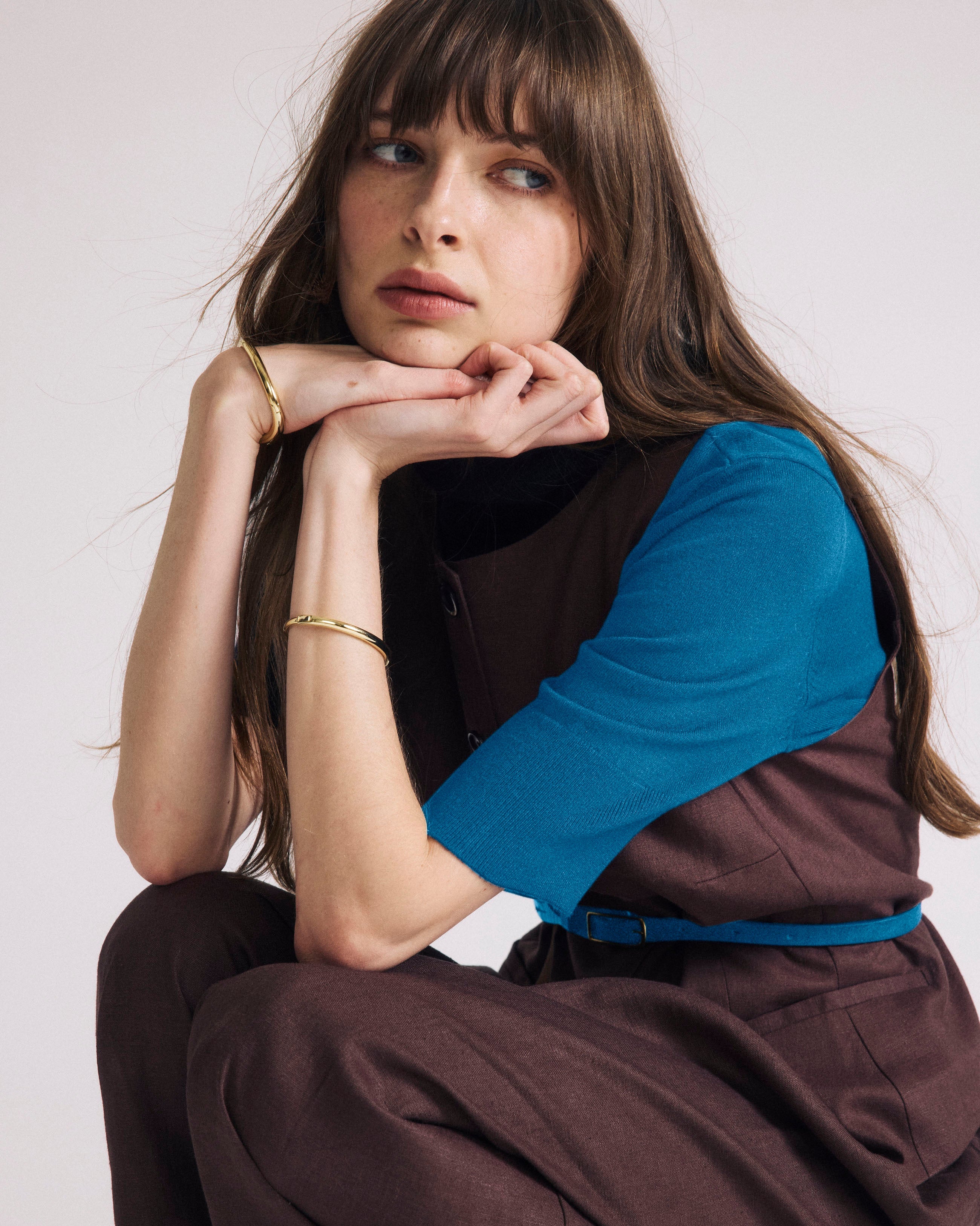 Savvy Fine Knit Turtleneck Sweater Top - Blue Beetle