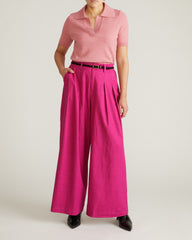 Savvy Fine Knit Short Sleeve Polo Sweater - Virginia Rose