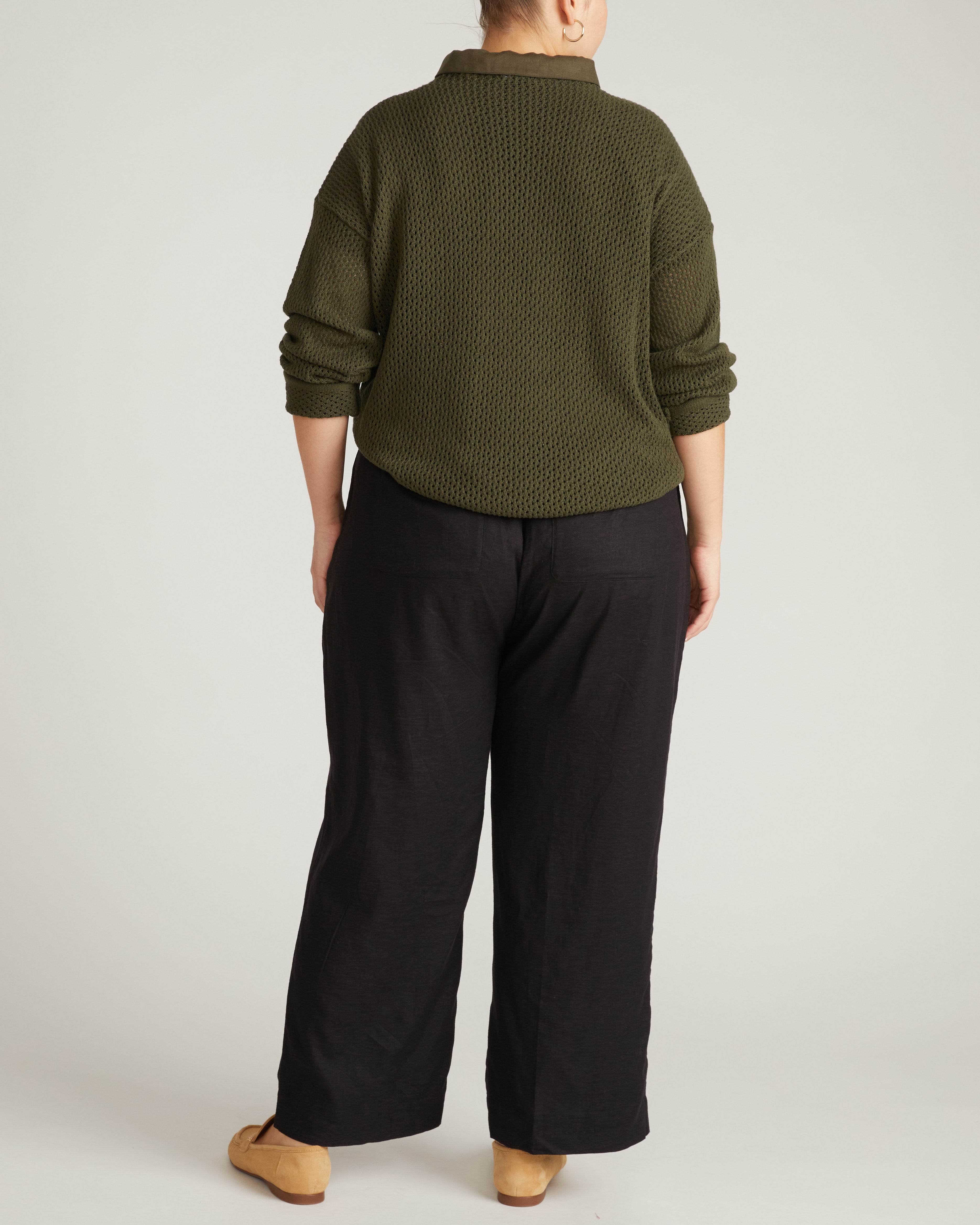 Positano Pointelle Mock Neck Sweater - Camo