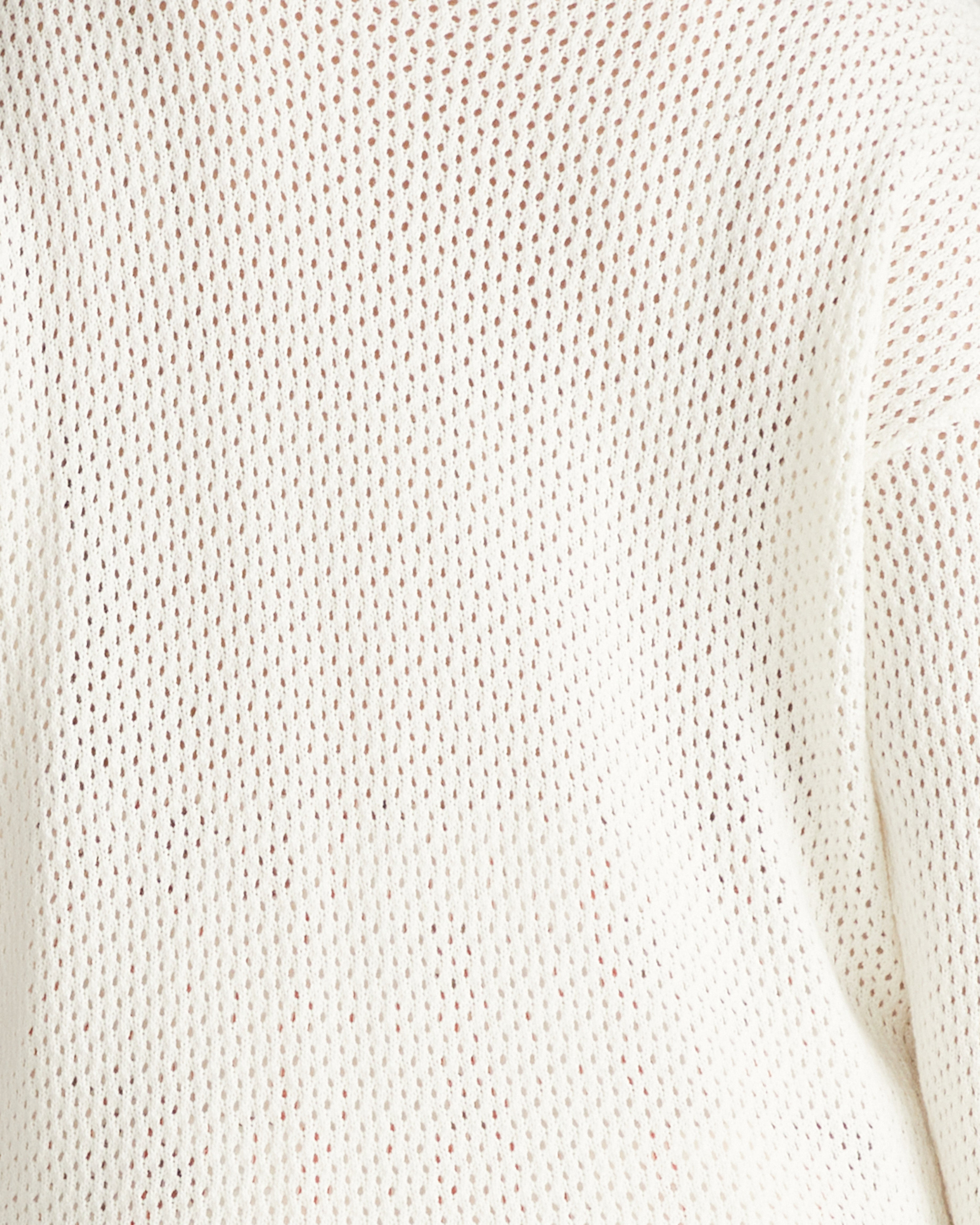 Positano Pointelle Mock Neck Sweater - White