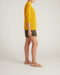 Positano Pointelle Mock Neck Sweater - Goldenrod