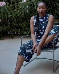 Heatwave Divine Jersey Flared Tank - Navy Santiago Print