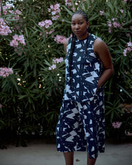 Heatwave Divine Jersey Flared Tank - Navy Santiago Print