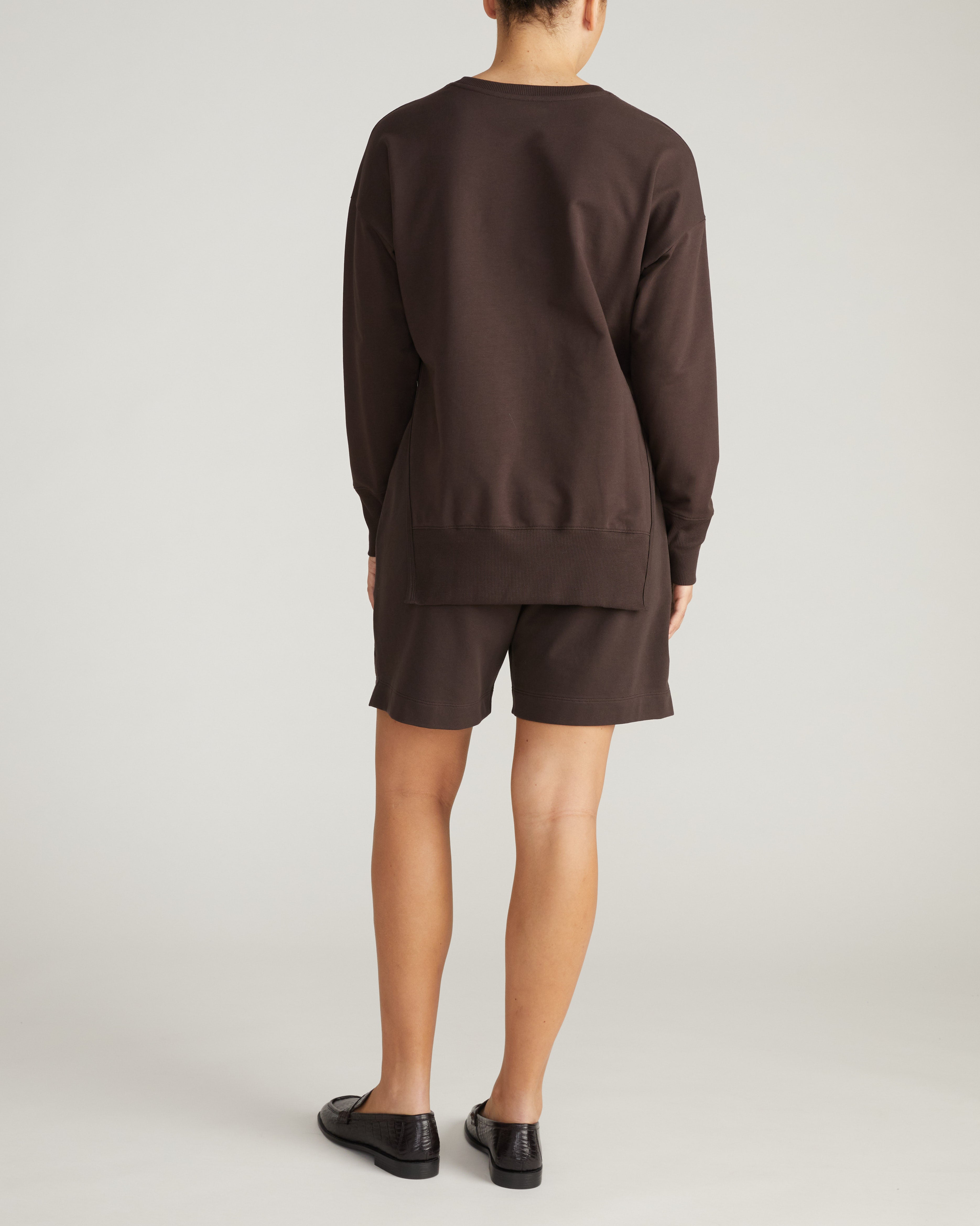 Fiona Side Slit Sweatshirt - Deep Brown