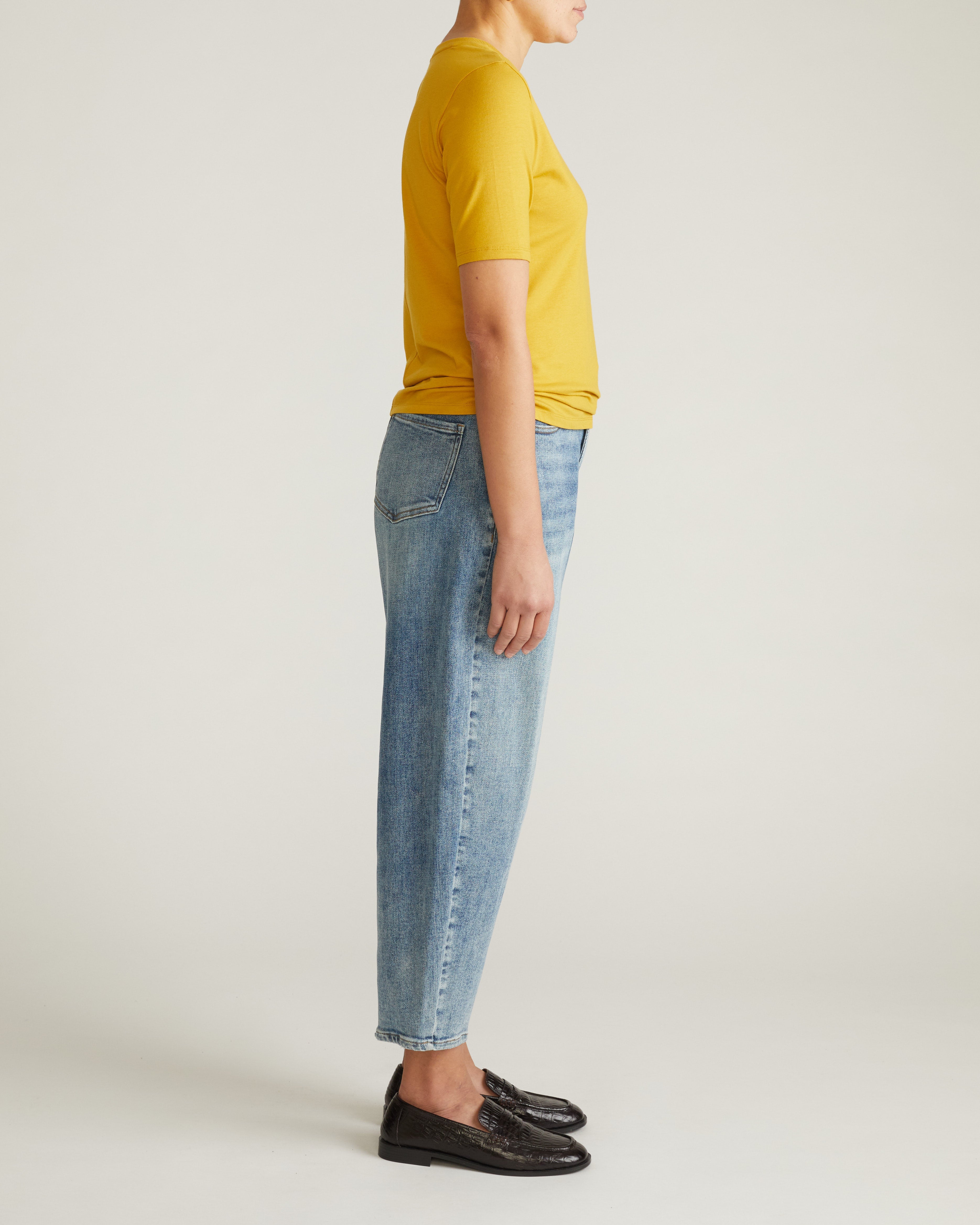 Maia Stovepipe Sleeve Tee - Yellow Ochre