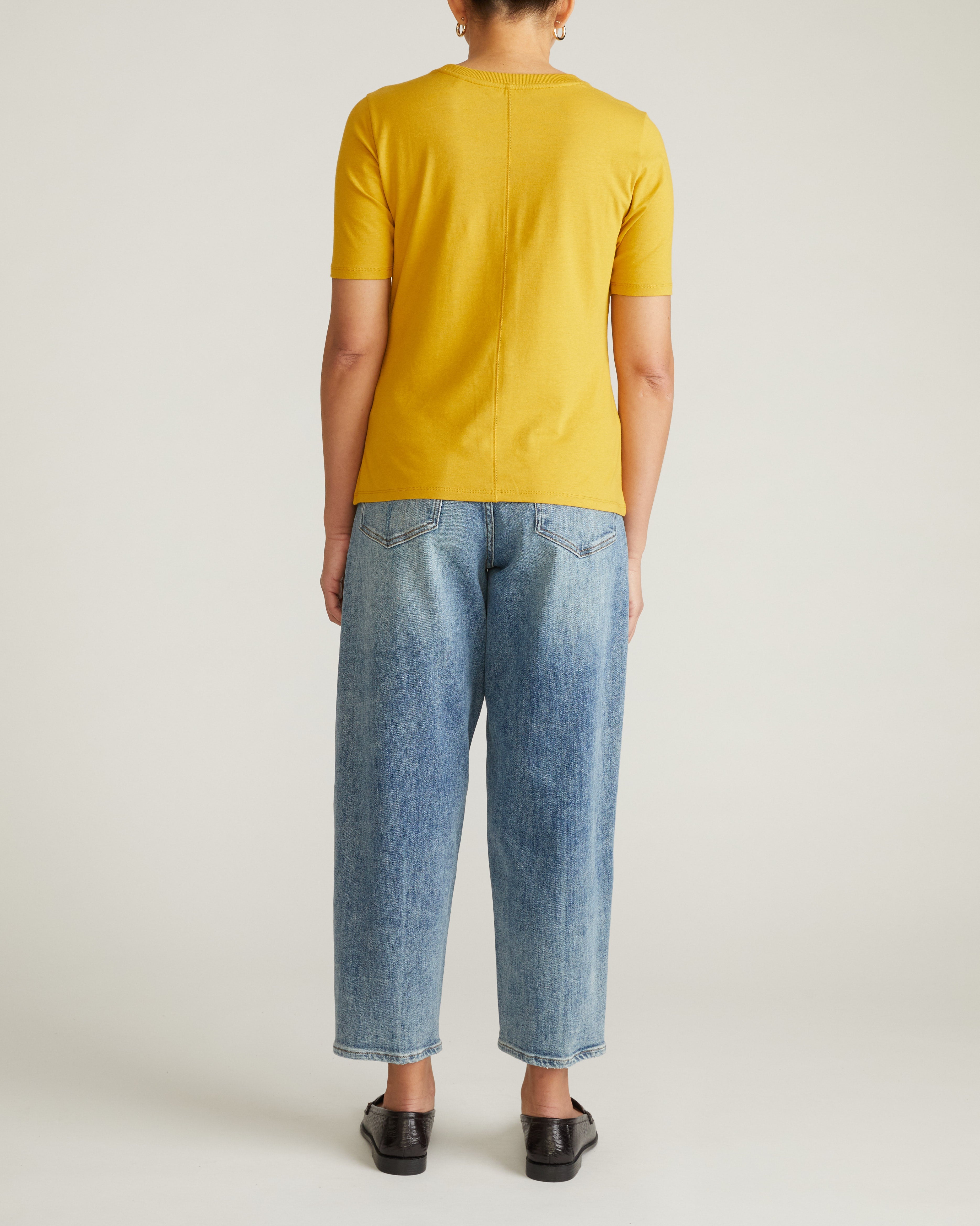 Maia Stovepipe Sleeve Tee - Yellow Ochre