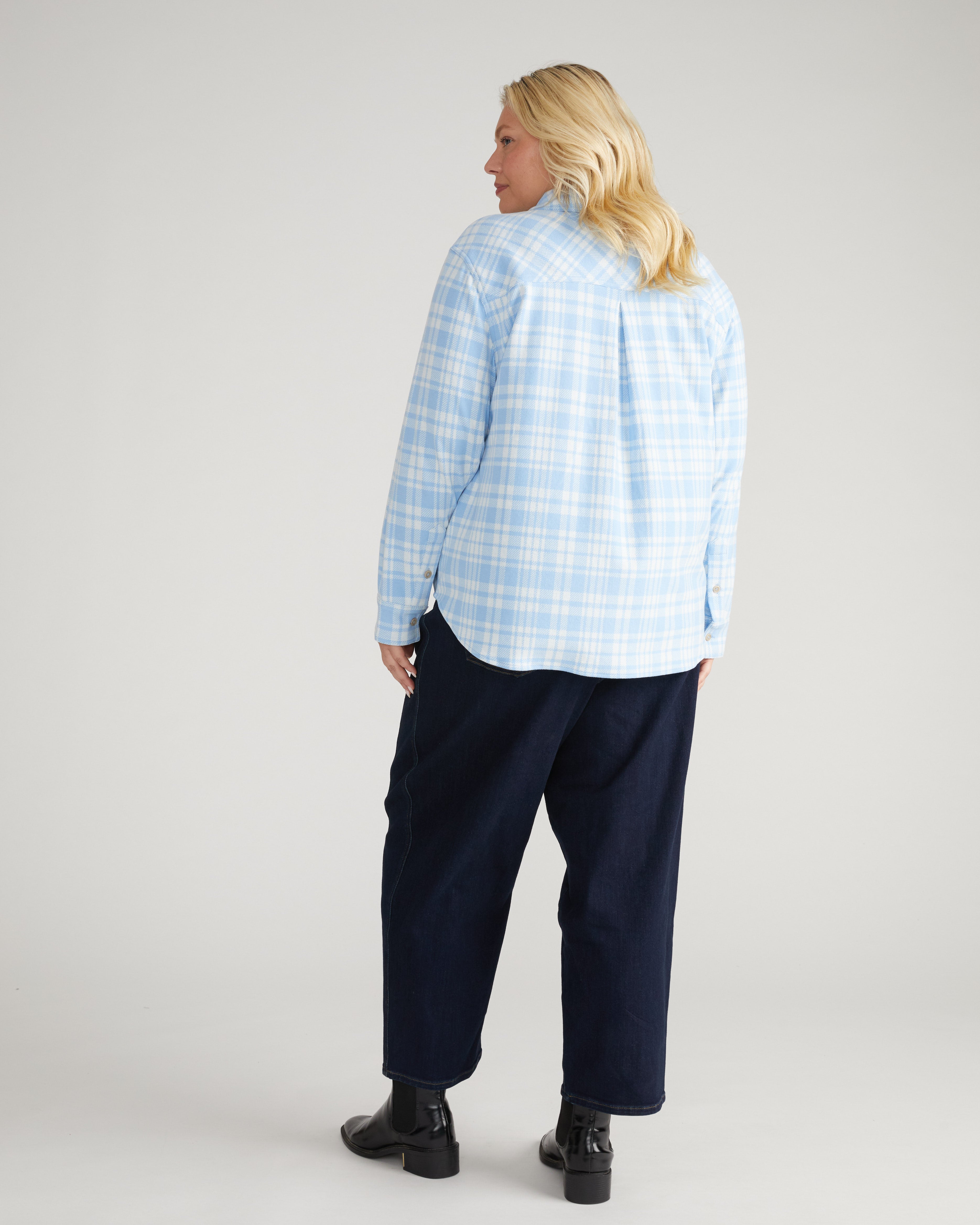 Maine Stretch Flannel Shirt - Teapot Whistle Blue Plaid