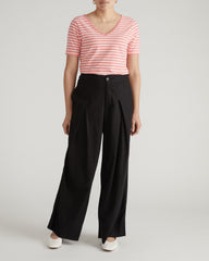 Double V Tee - Portrait Pink/White Stripe