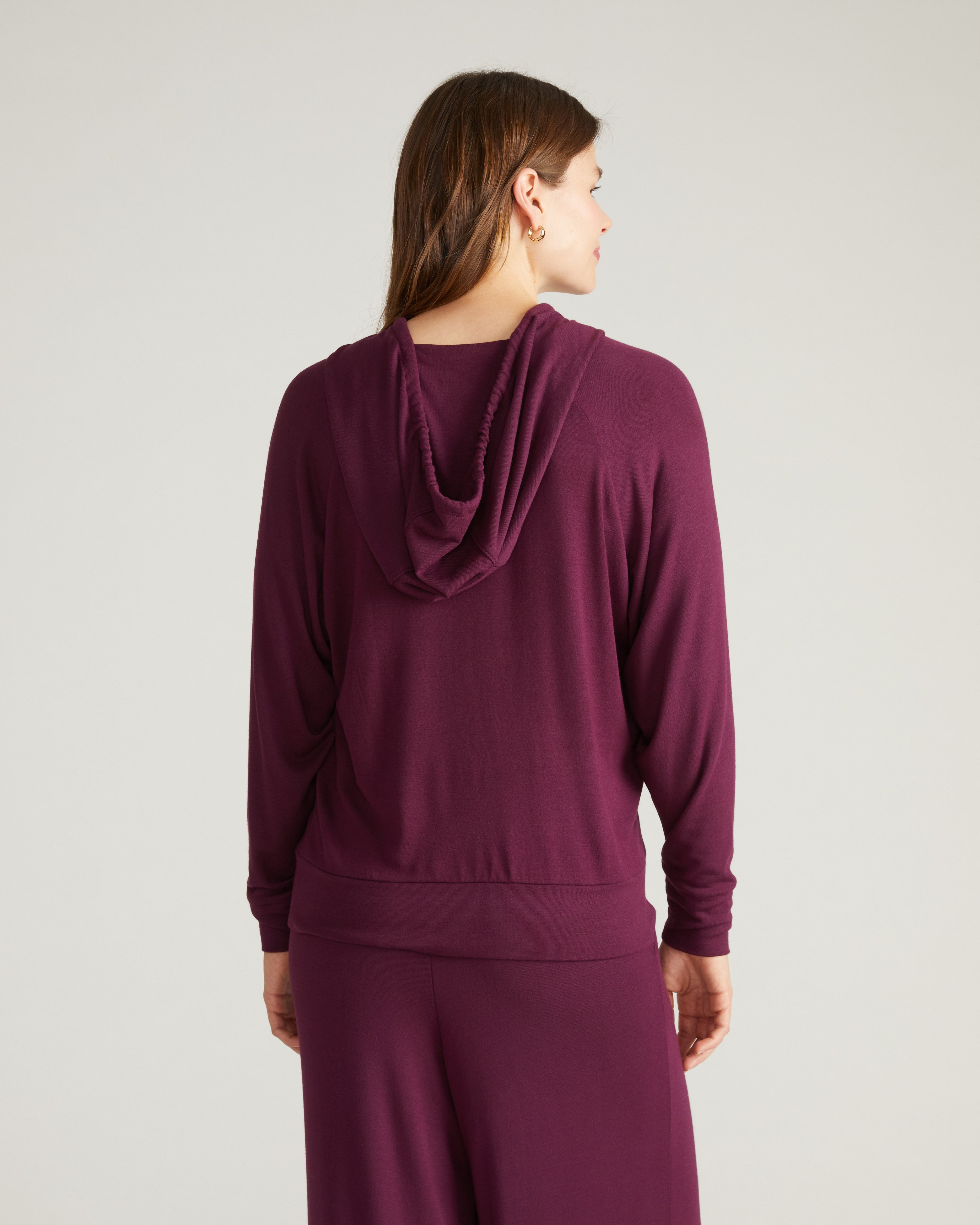 TravelKnit V Neck Hoodie - Gamay