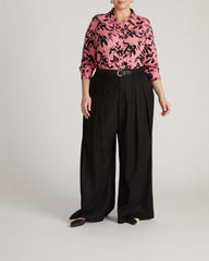 Elbe Liquid Jersey Shirt Classic Fit - Pink Sgraffito Print