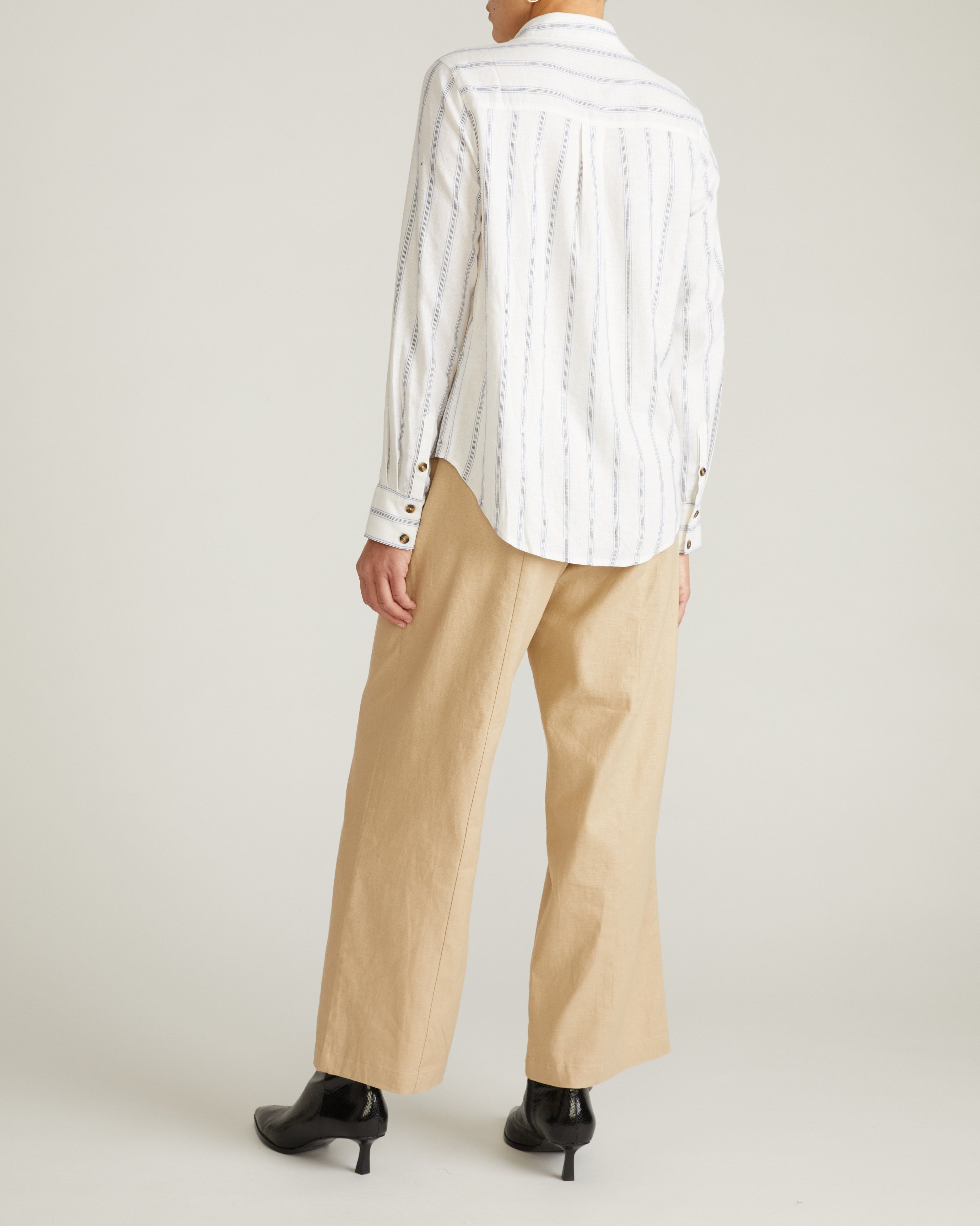 Elbe Stretch Linen Blend Shirt - Mayfair Stripe