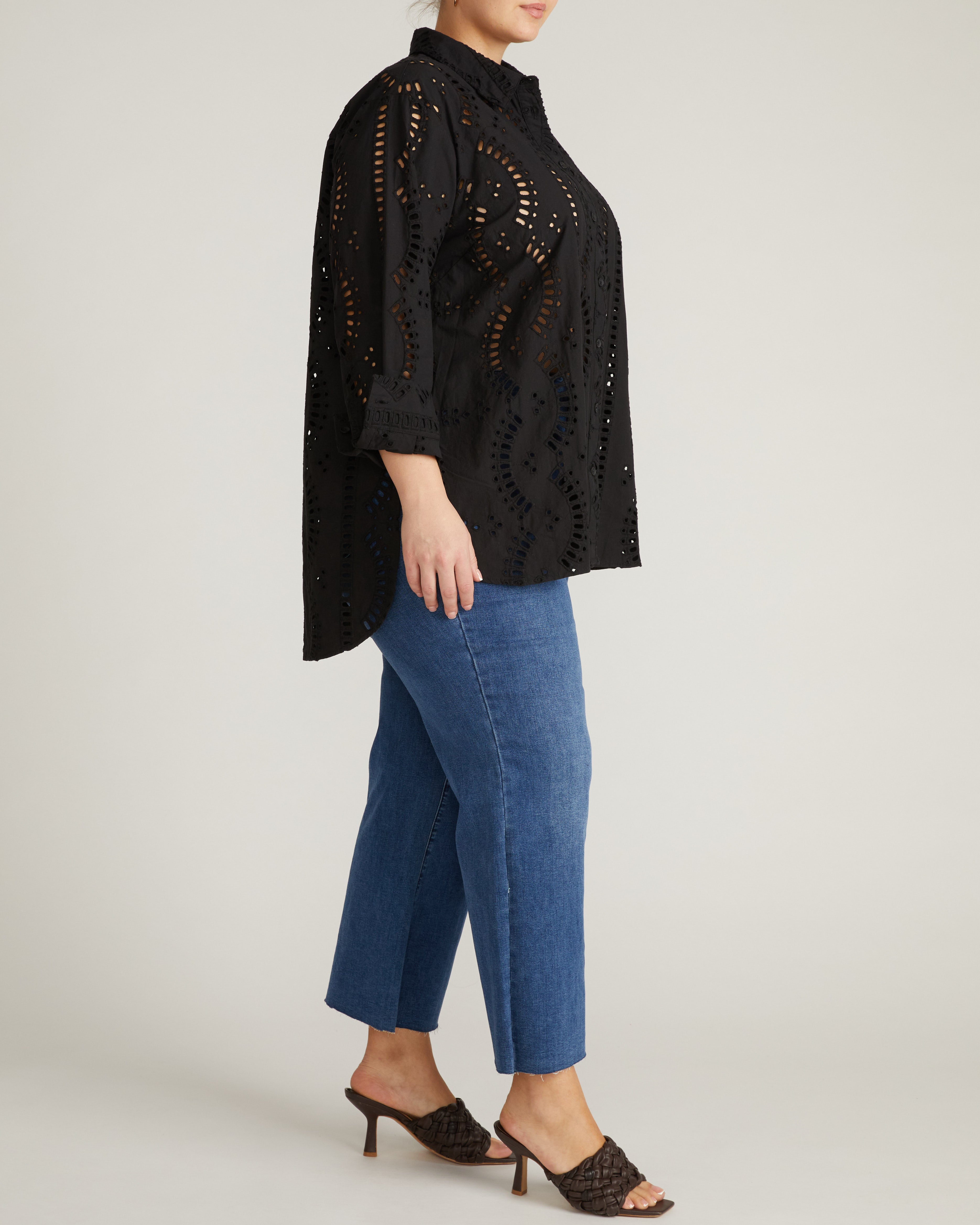 The Embroidered Artist Oversized Poplin Shirt - Black