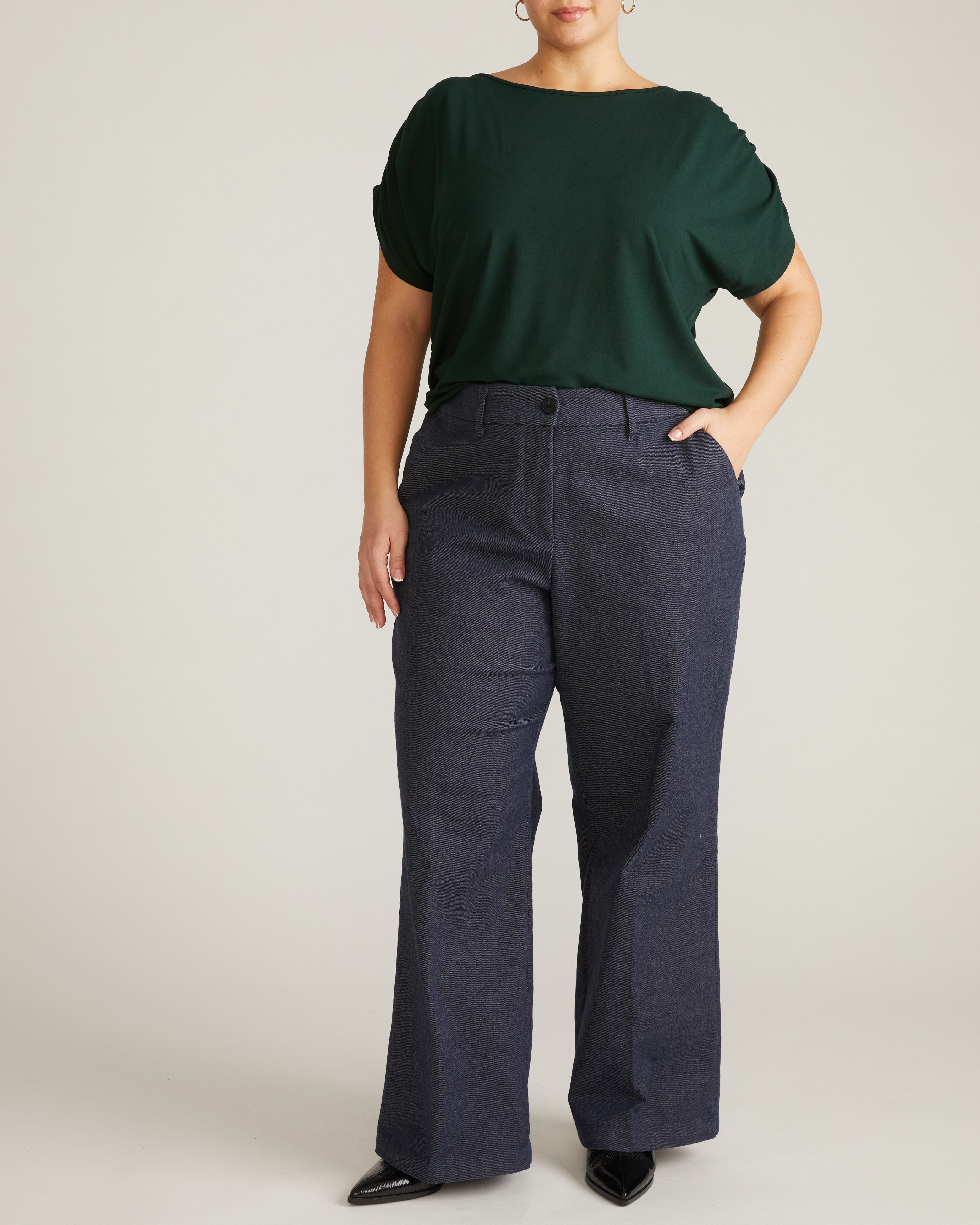 Helena Divine Jersey Gathered Tee - Forest Green