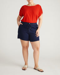 Helena Divine Jersey Gathered Tee - Shoreline Sunset