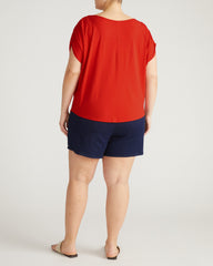 Helena Divine Jersey Gathered Tee - Shoreline Sunset