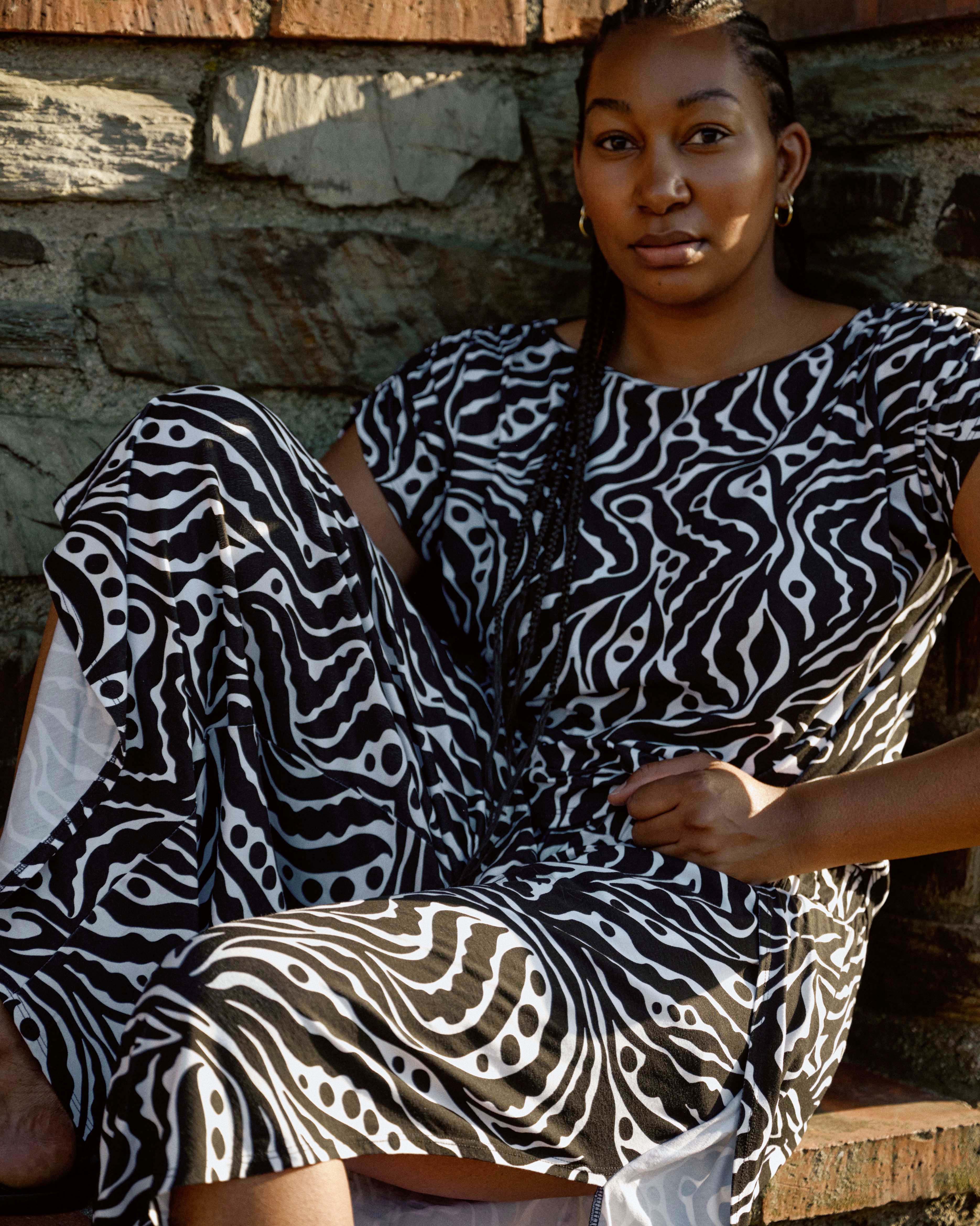 Rey Divine Jersey Pull-On Pants - Black Bosco Print
