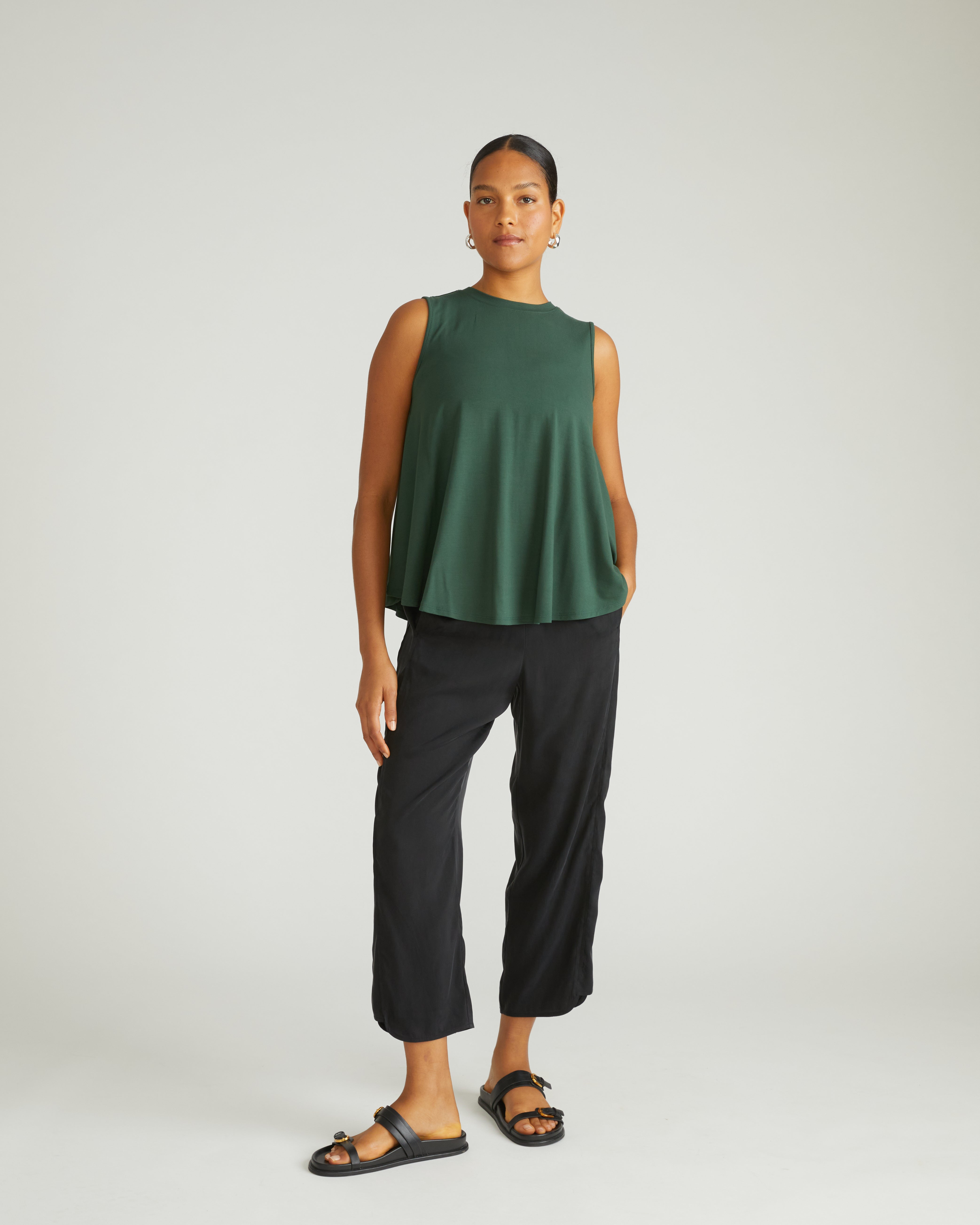 Heatwave Divine Jersey Flared Tank - Conifer